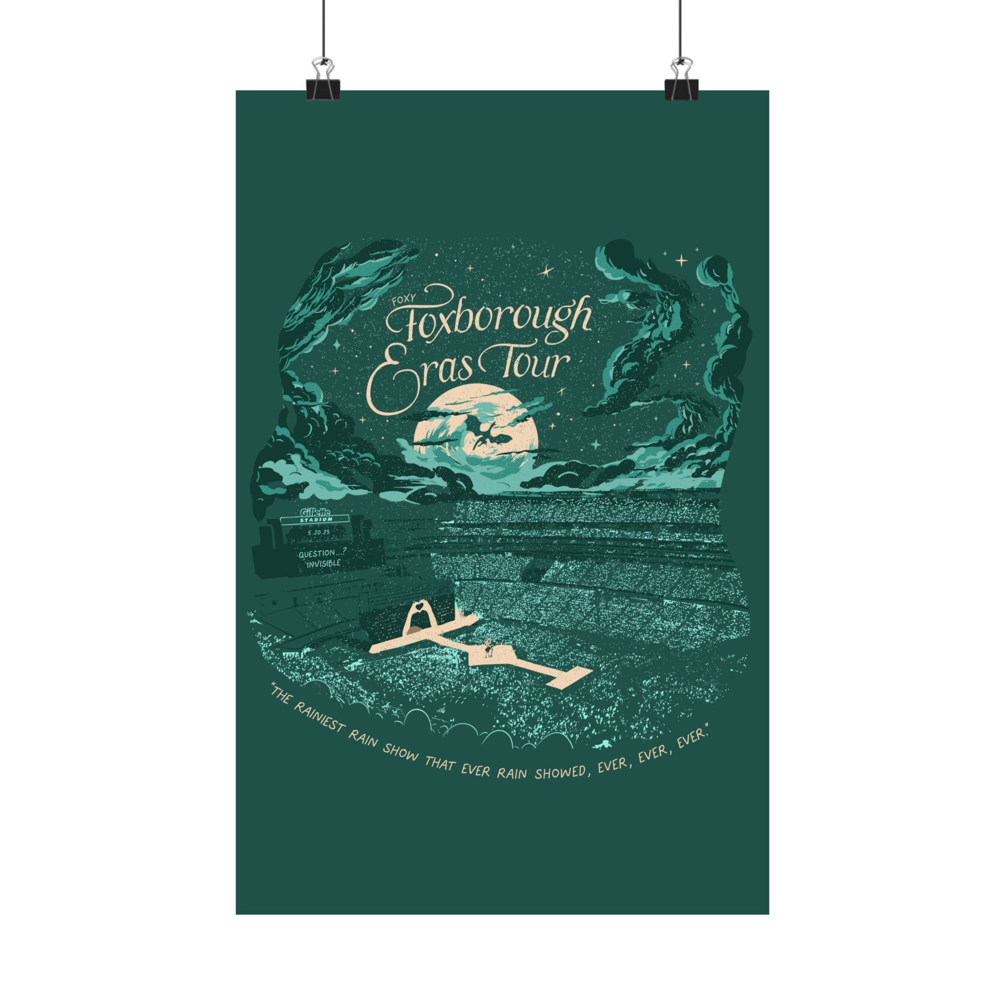 Emerald Night Two Foxborough Eras Tour Gillette Stadium Poster