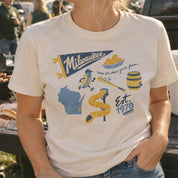 Milwaukee Forever Tee in Ivory, on model