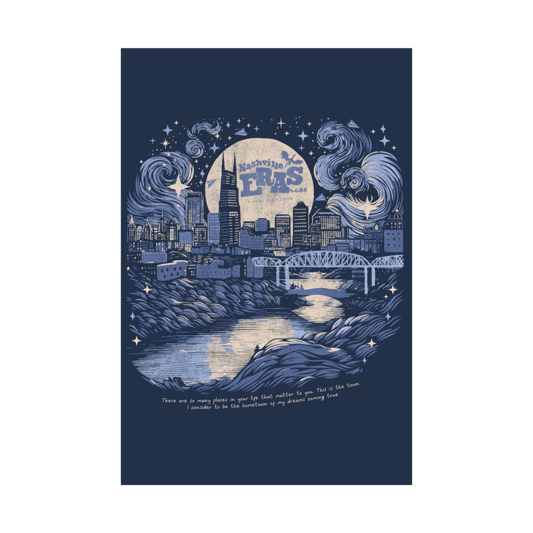 Night Two Nashville Eras Tour Skyline Navy Poster