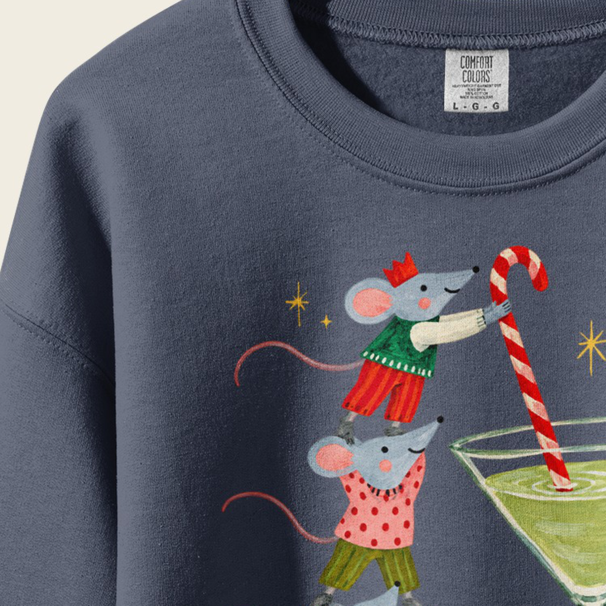 A Creature Was Stirring Crewneck close-up