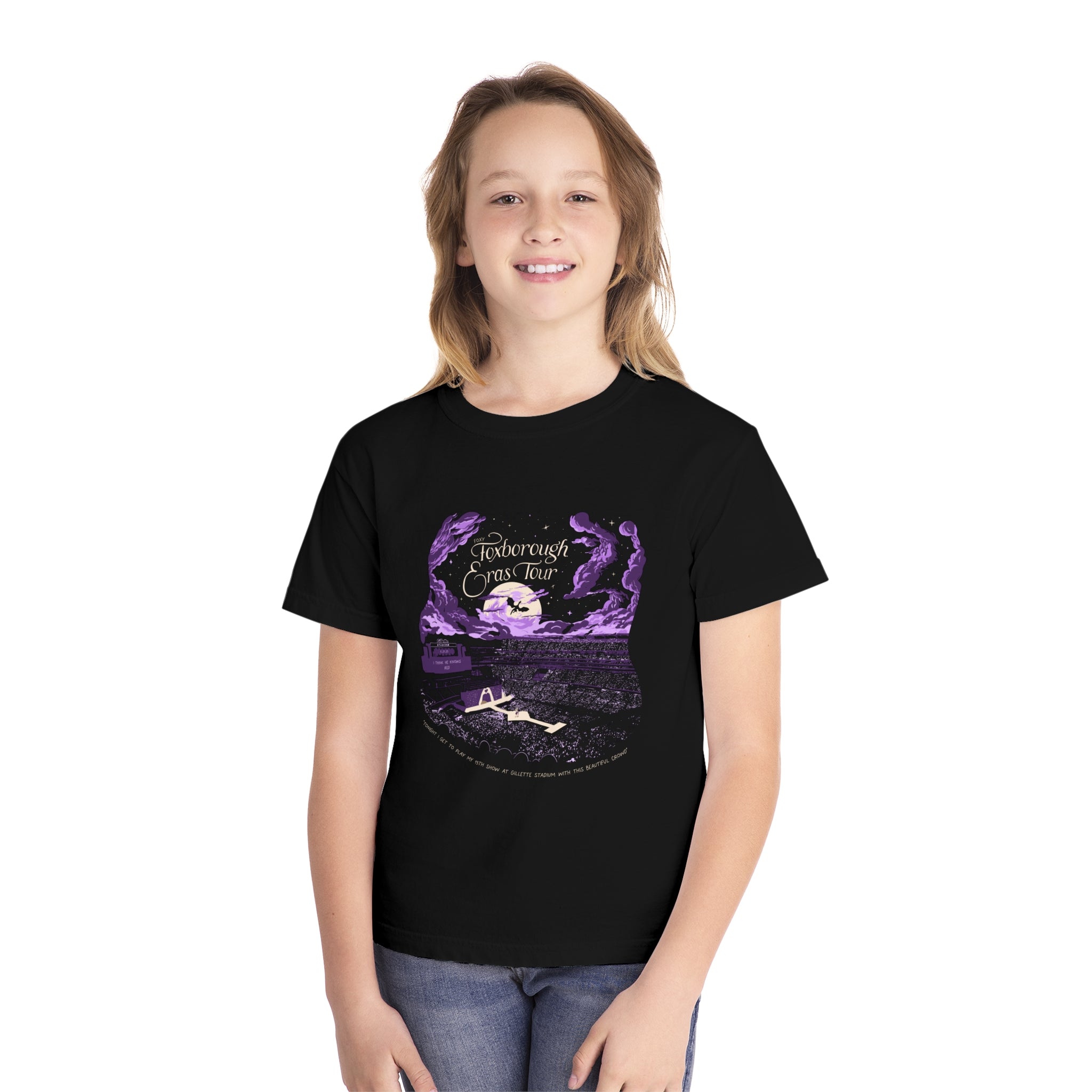 Kid's Night Three Foxborough Eras Tour Gillette Stadium Youth Midweight Tee