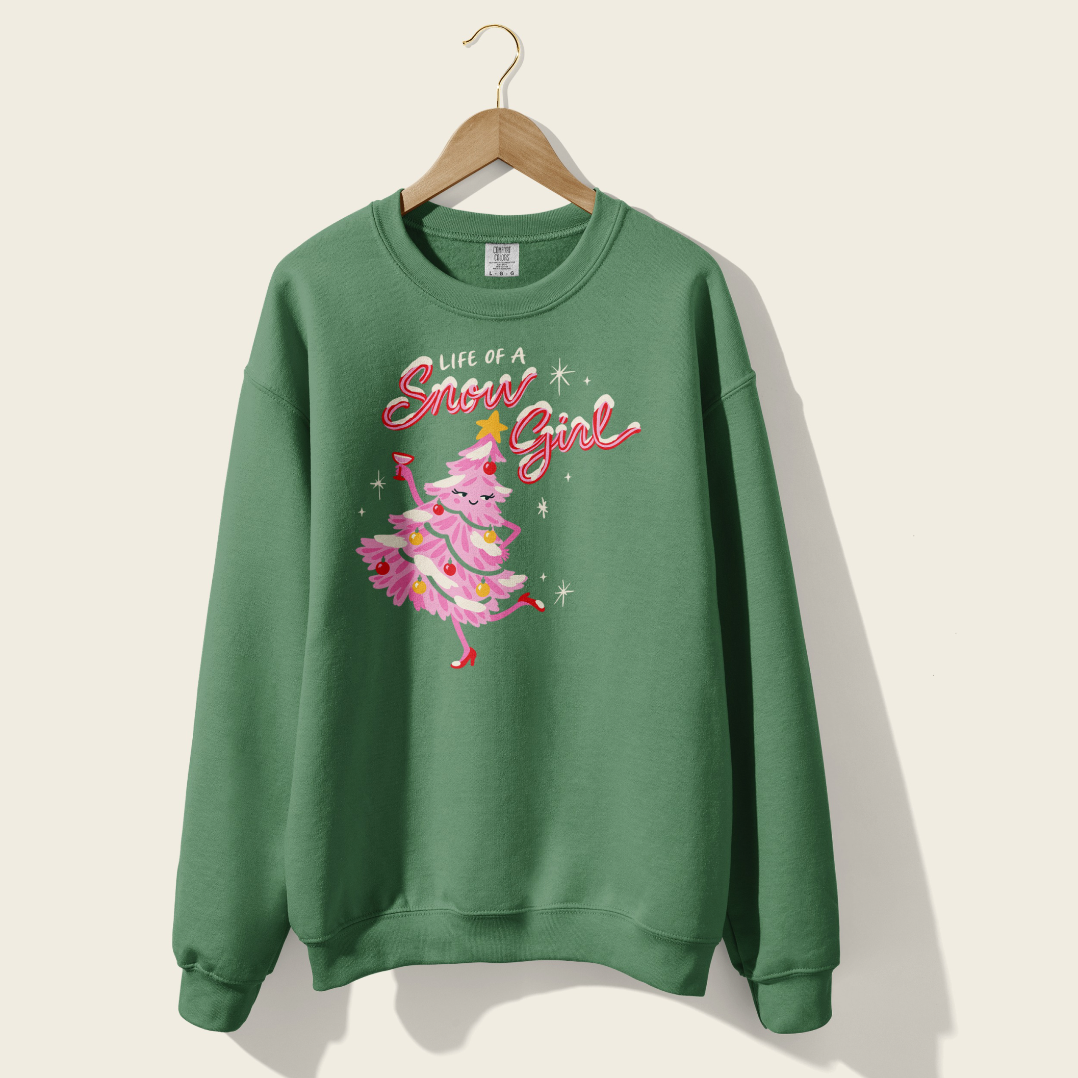 Life of a Snow Girl Crewneck in Light Green