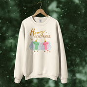 Honey We're Fragile Crewneck in White