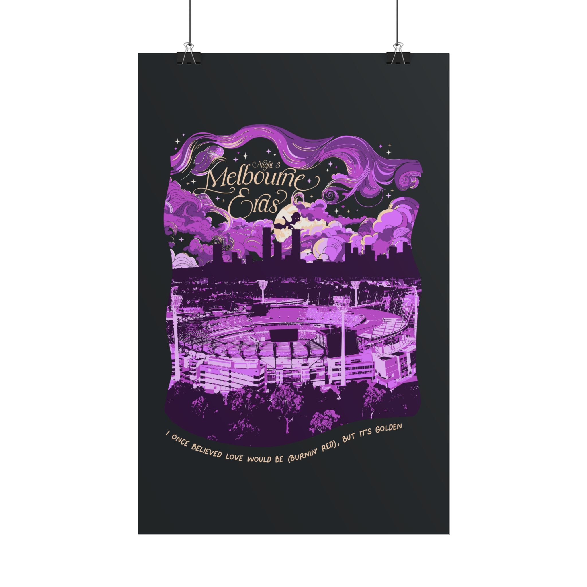 Black Night Three Melbourne Eras Tour Poster