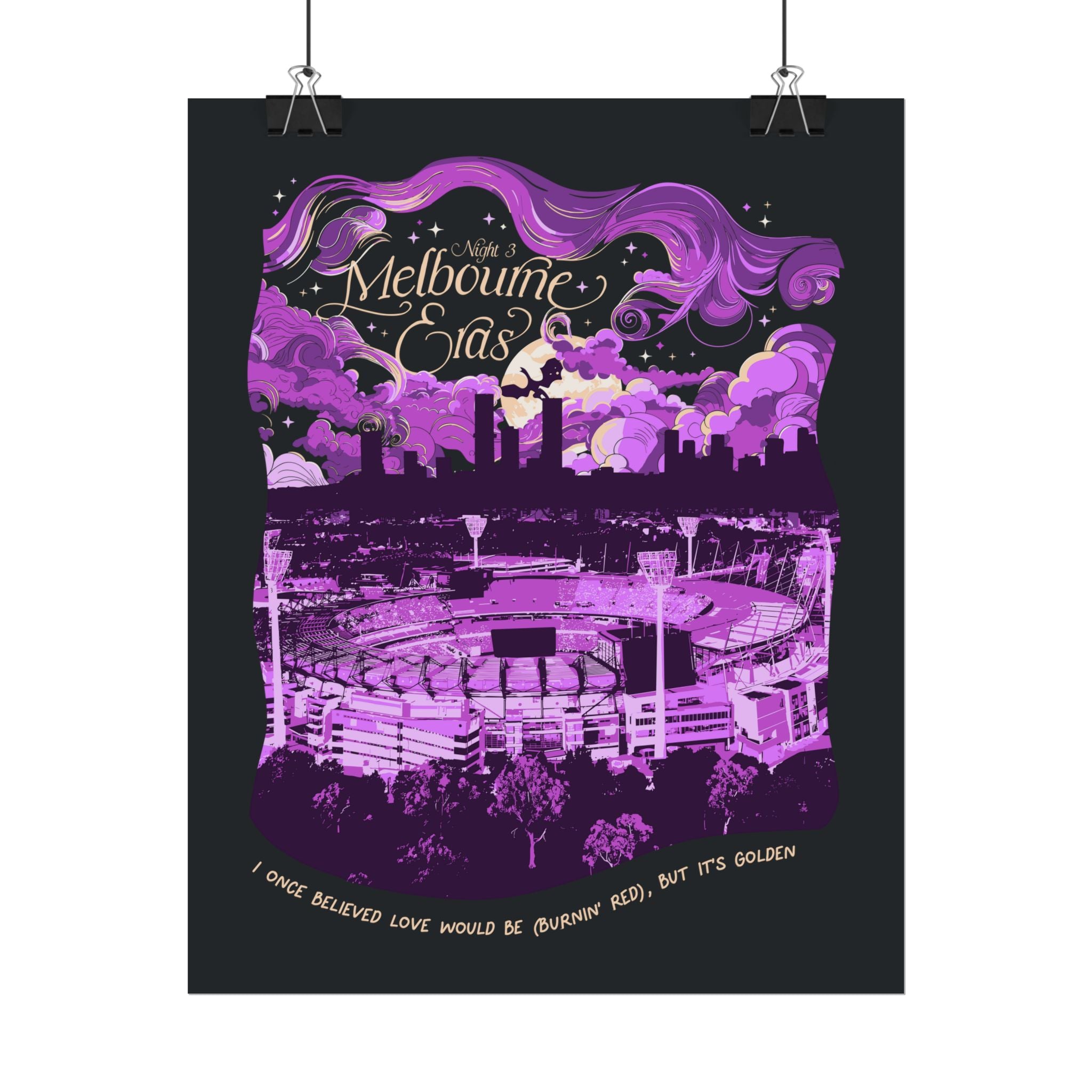 Black Night Three Melbourne Eras Tour Poster