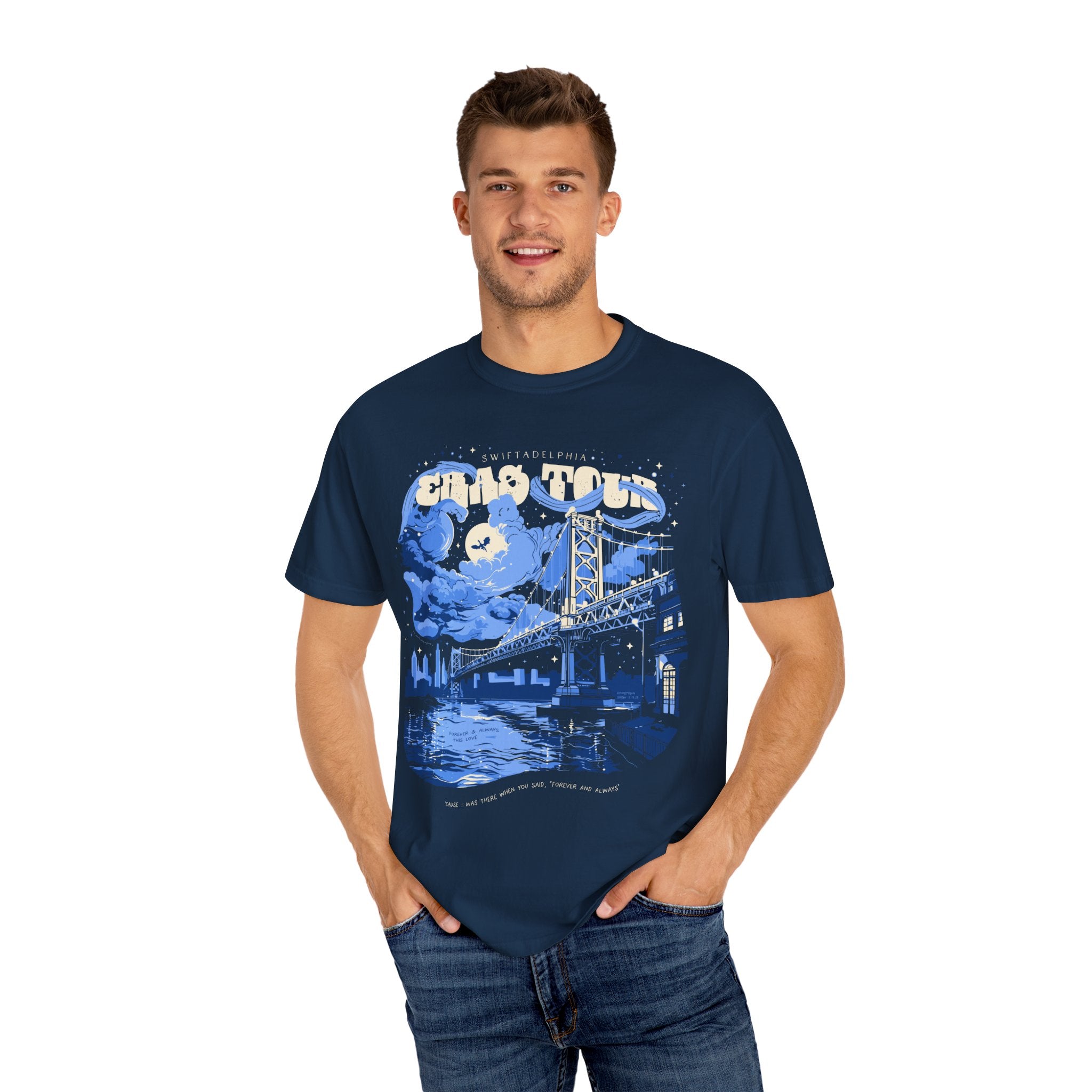 Night Two Swiftadelphia Skyline Single Sided Eras Tour Shirt