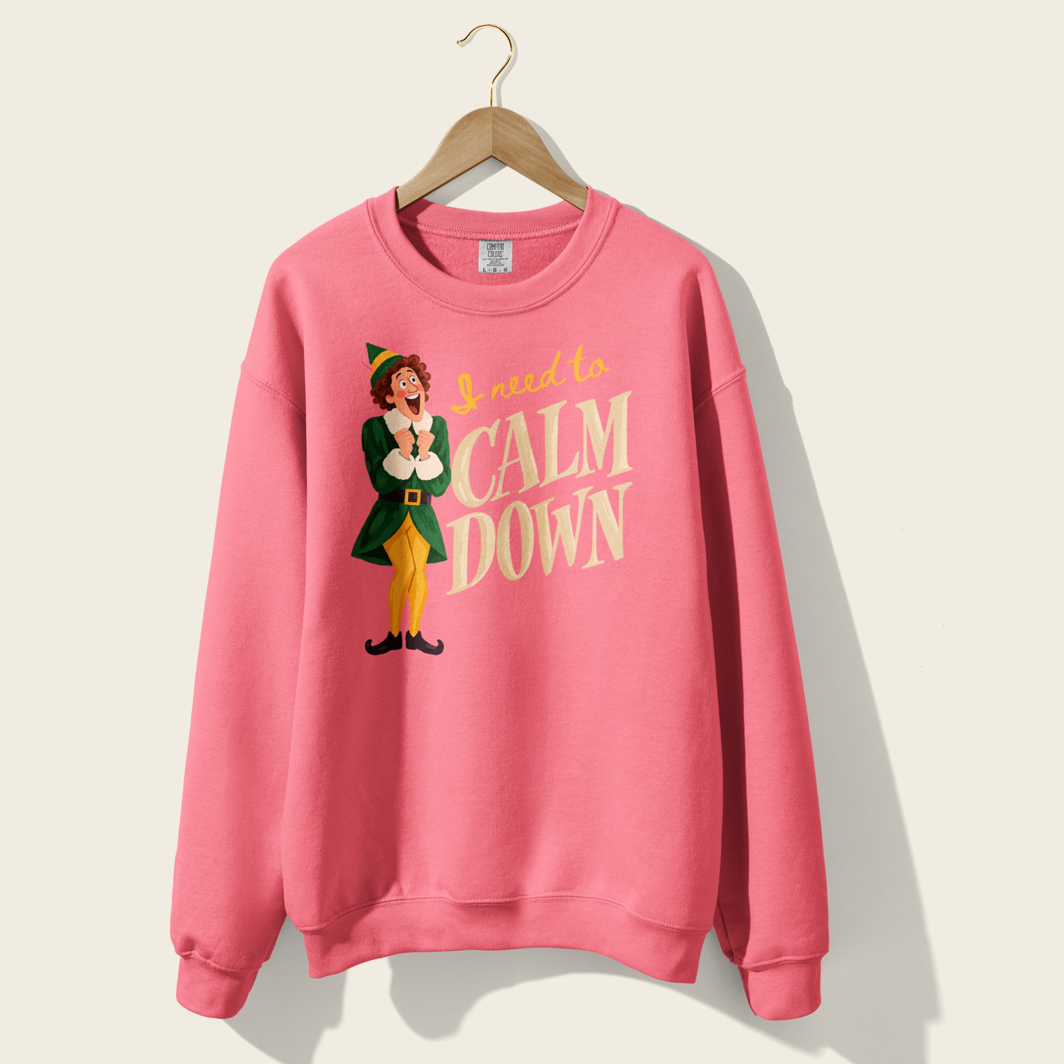 I Need to Calm Down Crewneck in Watermelon