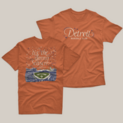Detroit 'Tis the Damn Season Tee in Yam, front and back