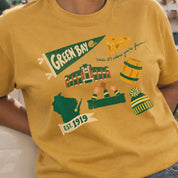 Green Bay Forever Tee in Mustard, on model
