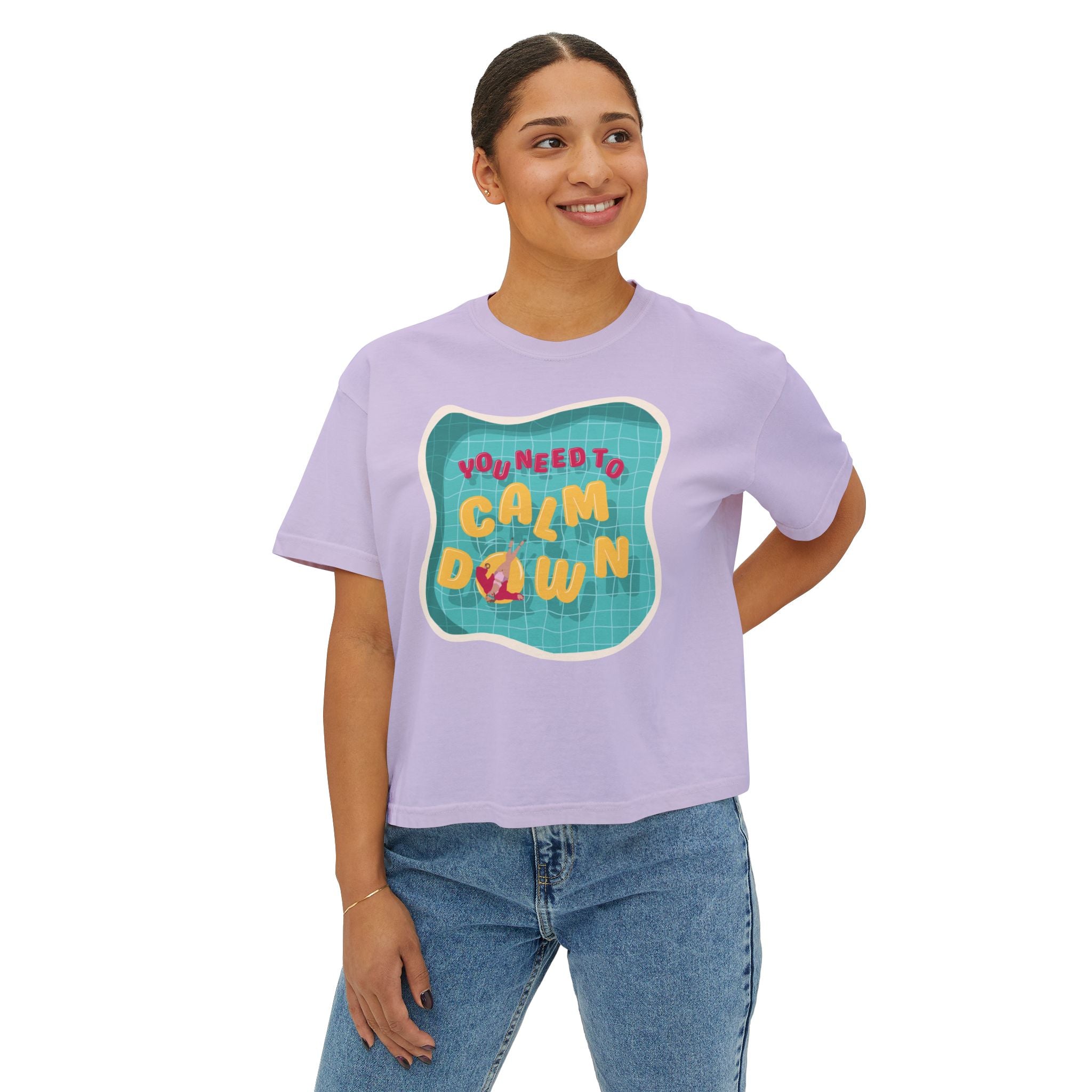 Calm Down Comfort Colors Crop Top