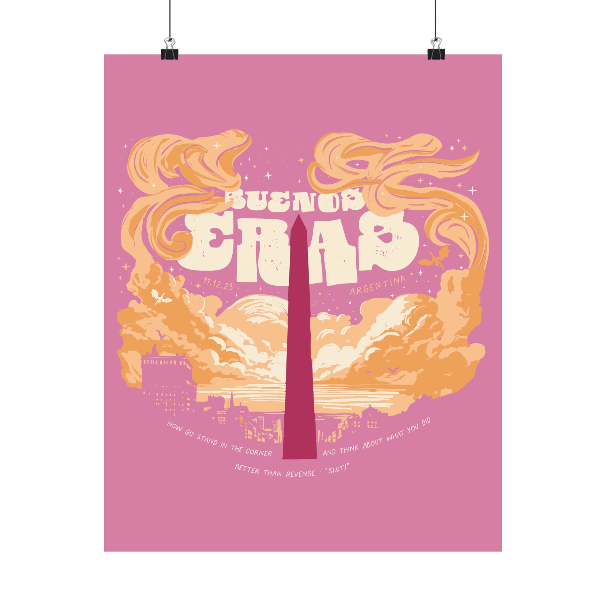 Pink Night Three Buenos Aires Eras Tour Poster