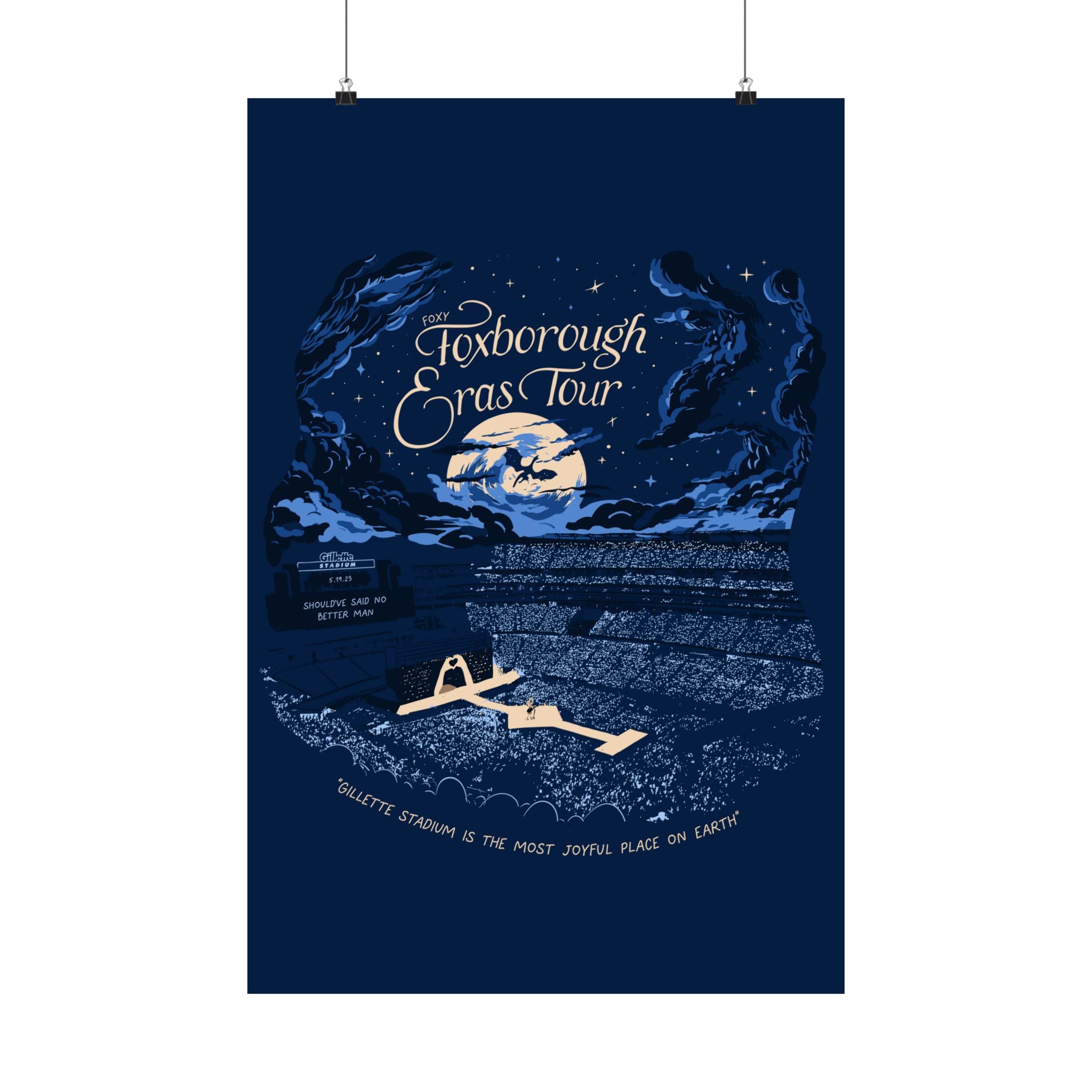Navy Night One Foxborough Eras Tour Gillette Stadium Poster
