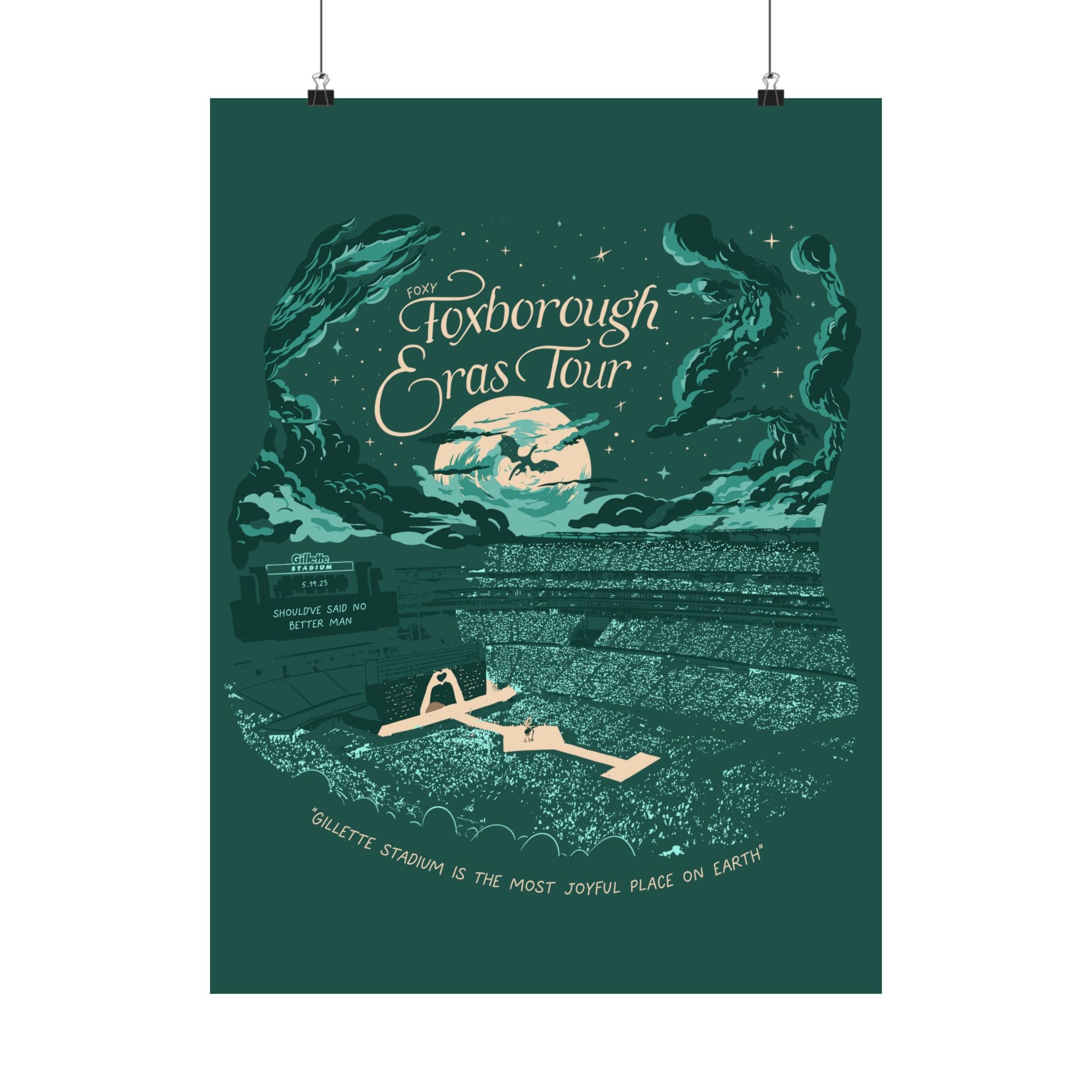 Emerald Night One Foxborough Eras Gillette Stadium Poster