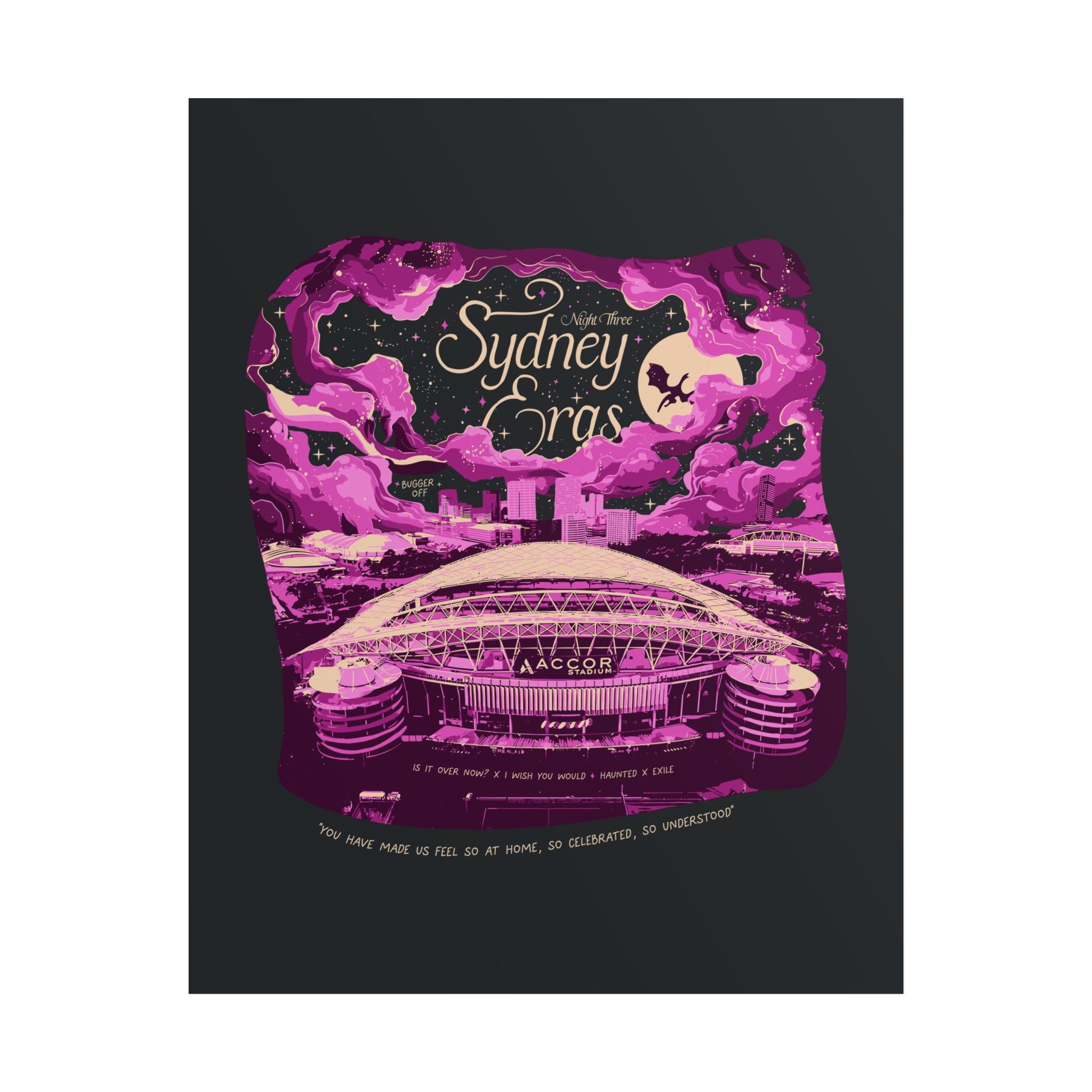 Black Night Three Sydney Eras Tour Poster