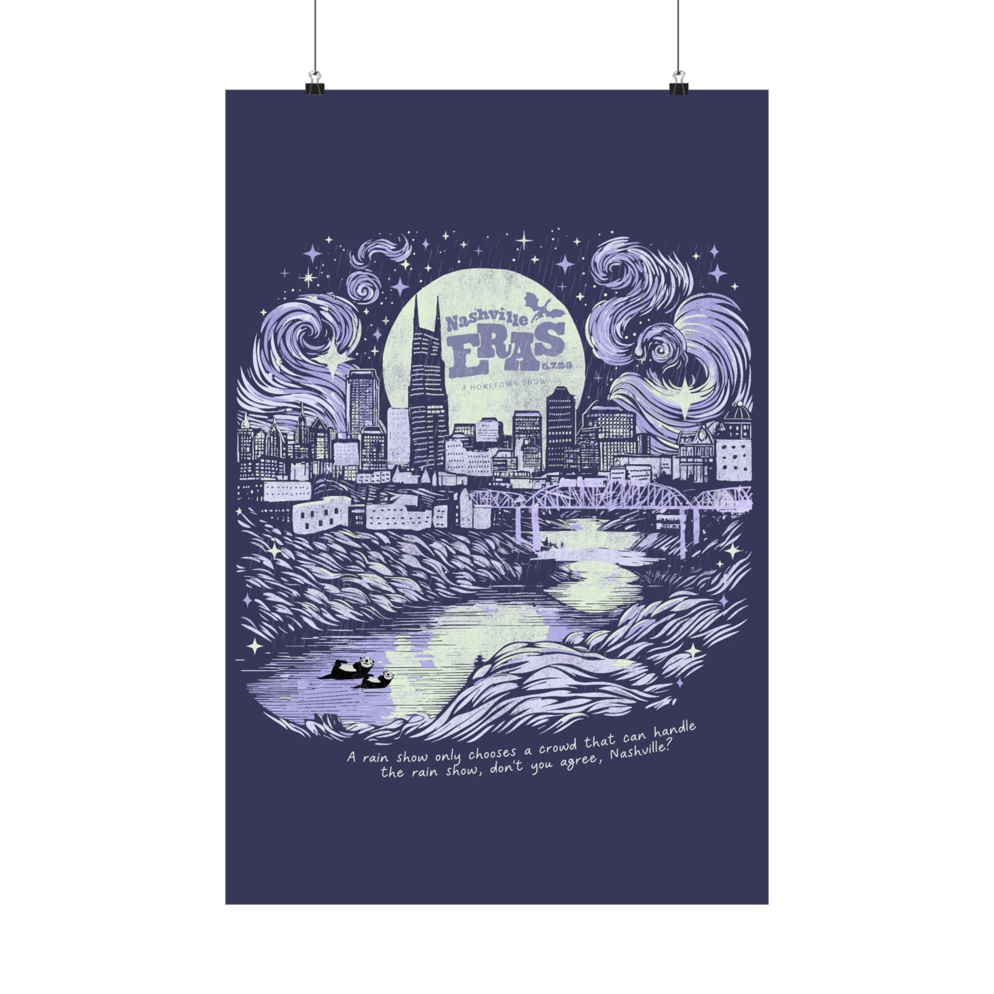 Night Three Nashville Eras Tour Skyline Purple Poster