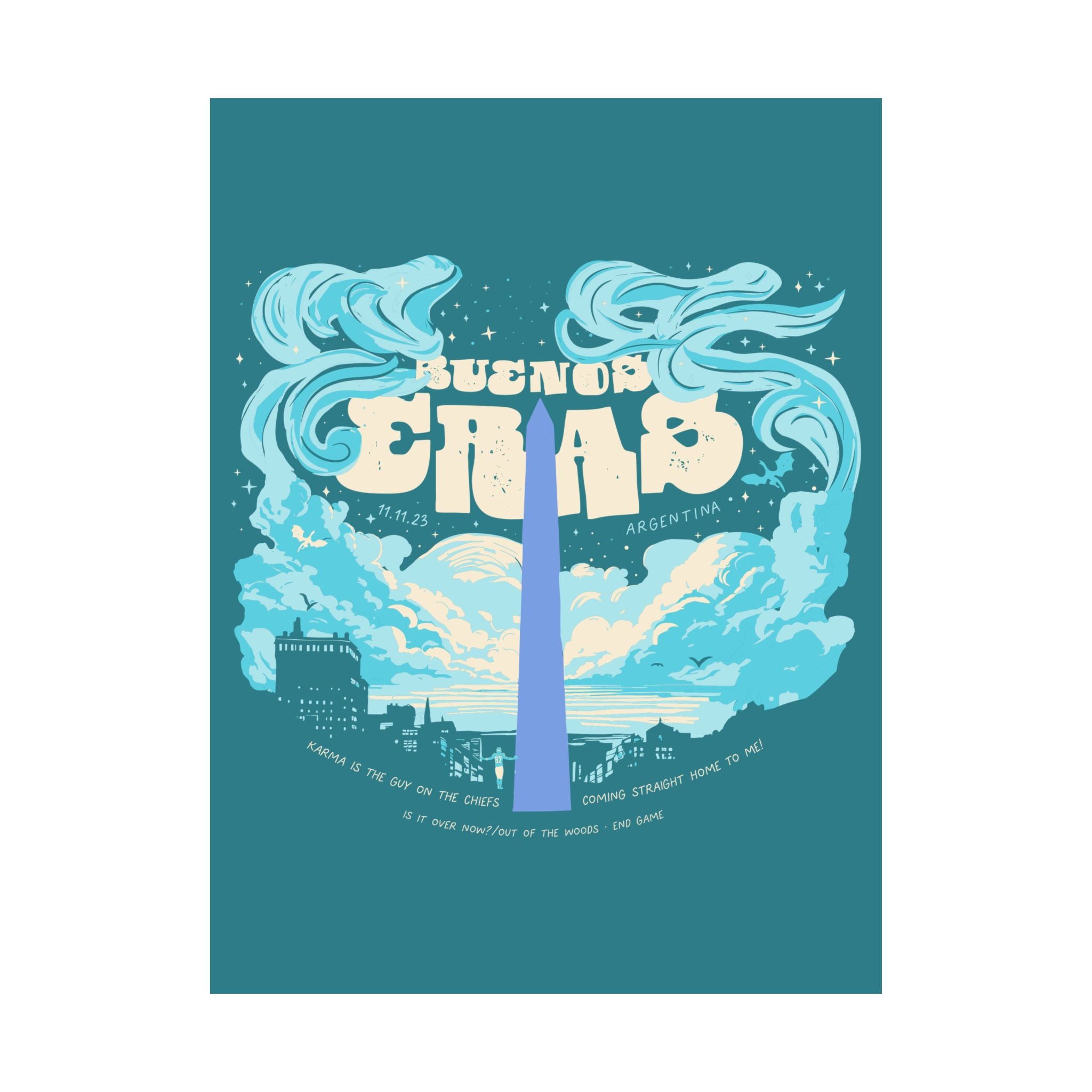 Blue Night Two Buenos Aires Eras Tour Poster