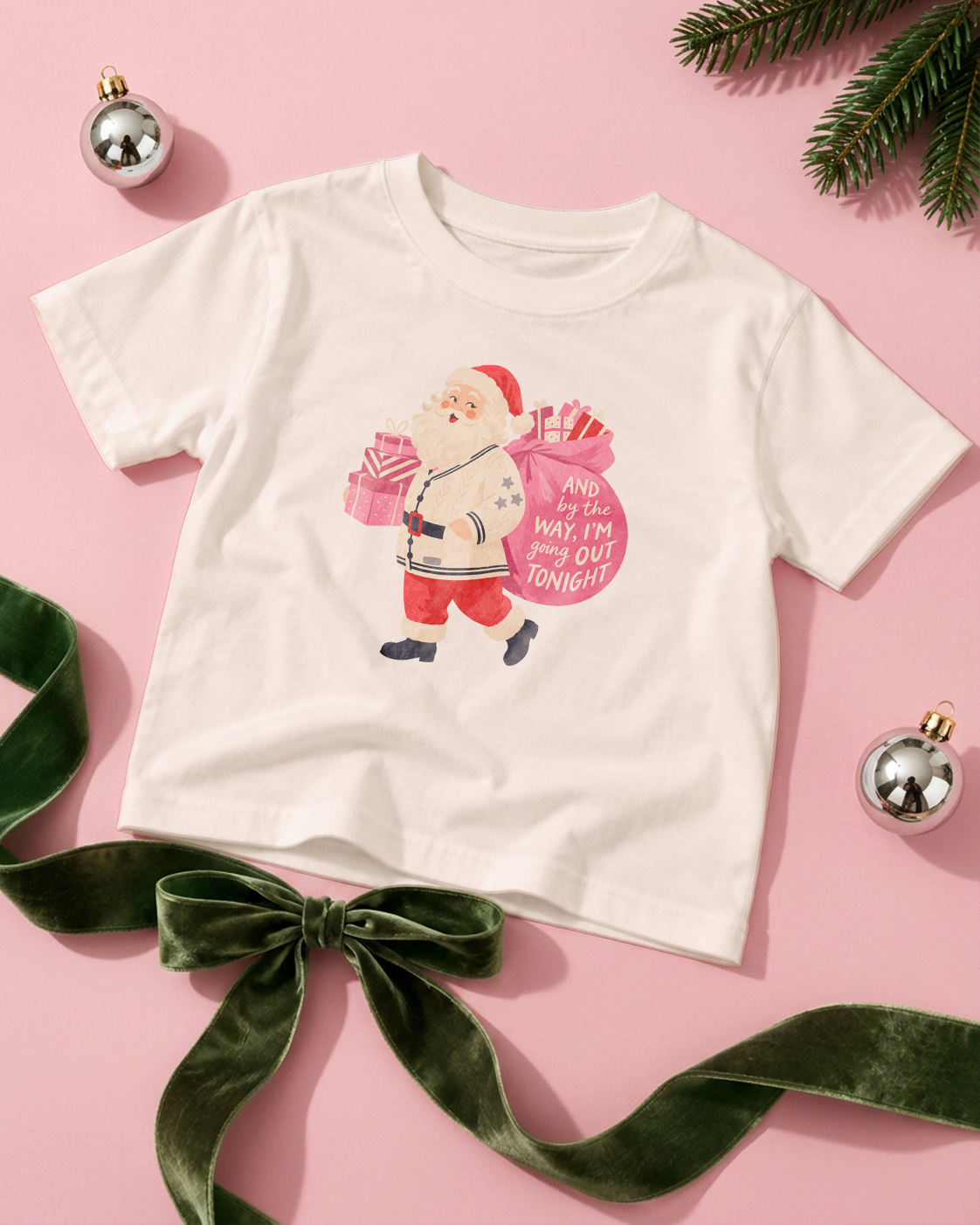 Bejeweled Santa Boxy Tee