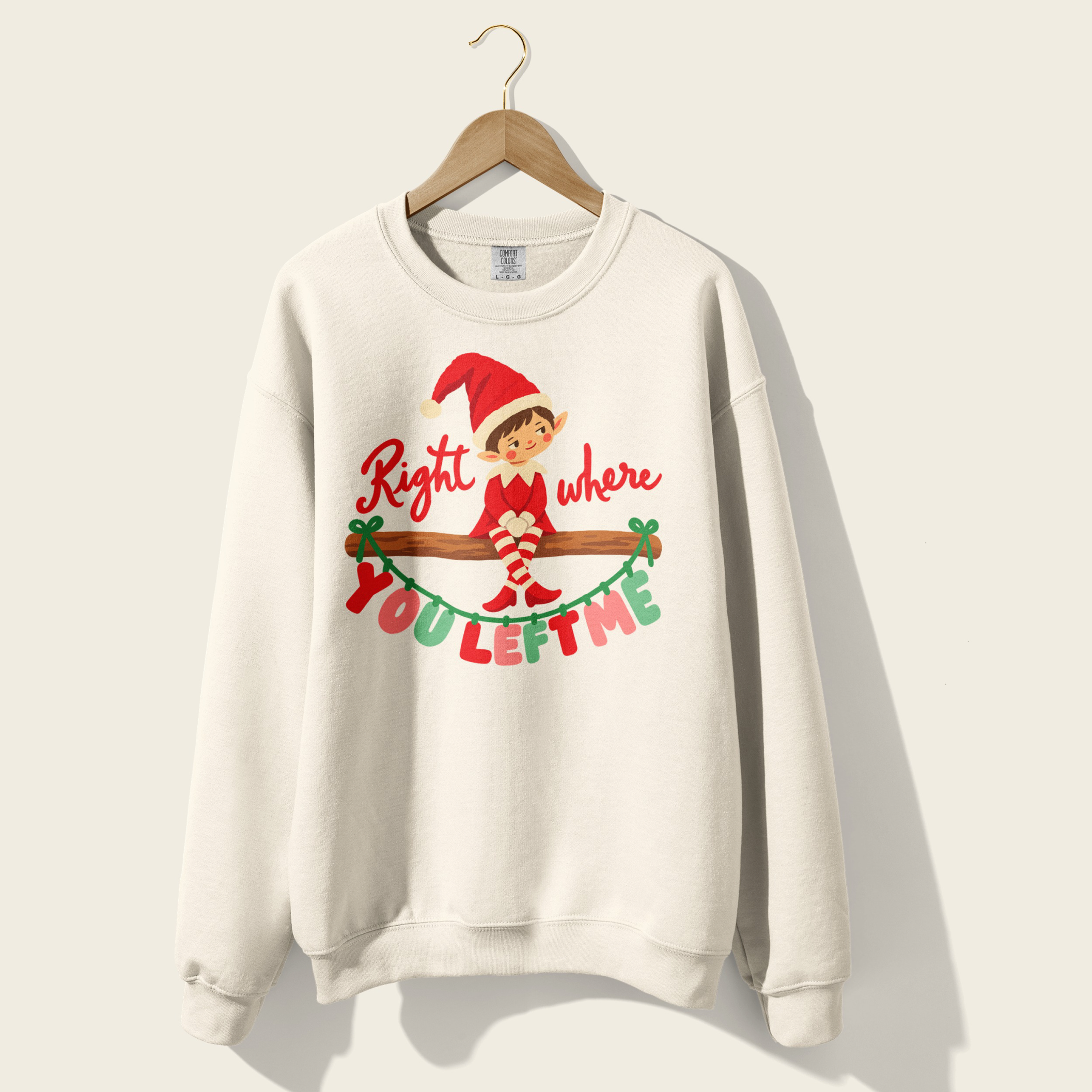 Right Where You Left Me Crewneck in White