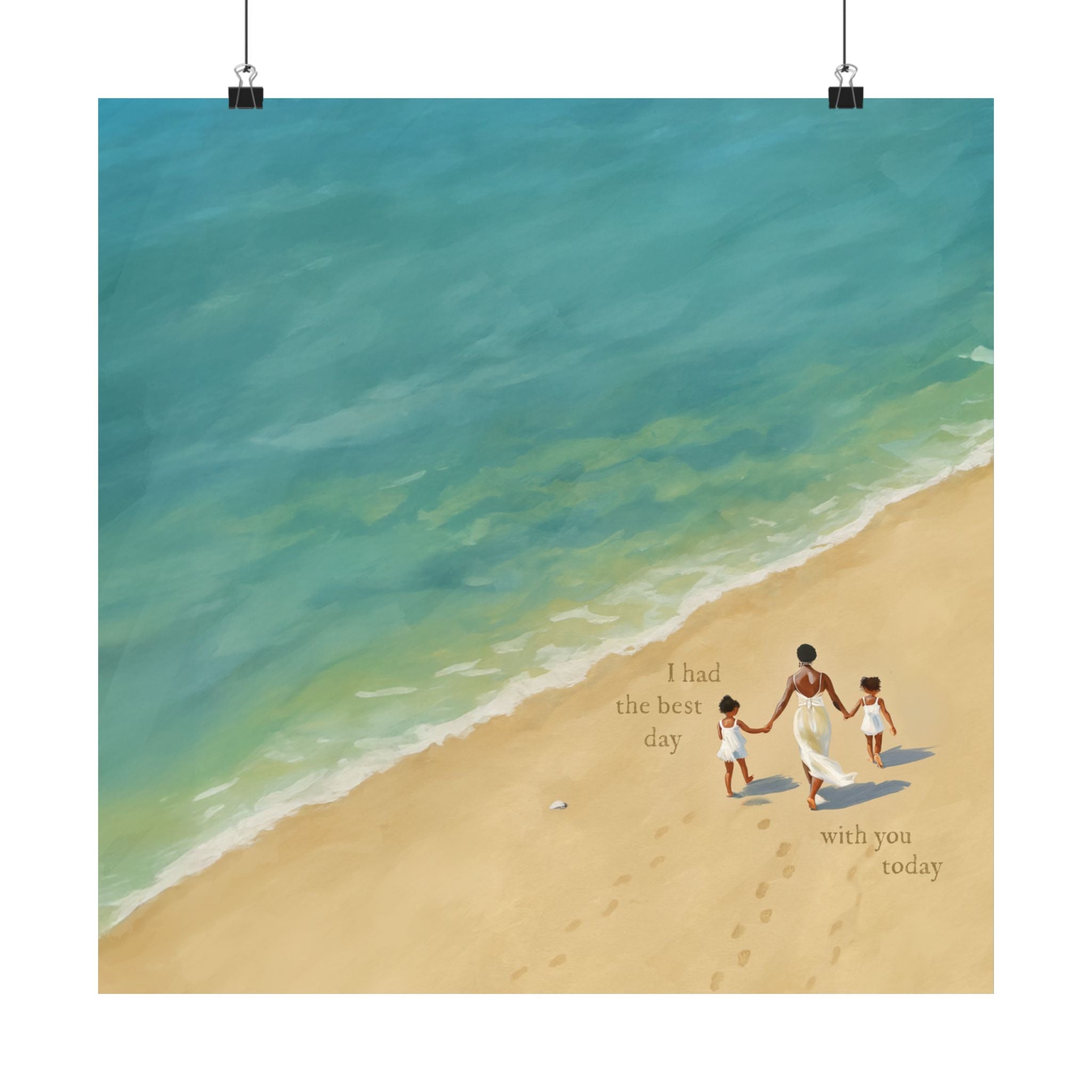 Best Day on the Beach – Black Mom & Daughters Print
