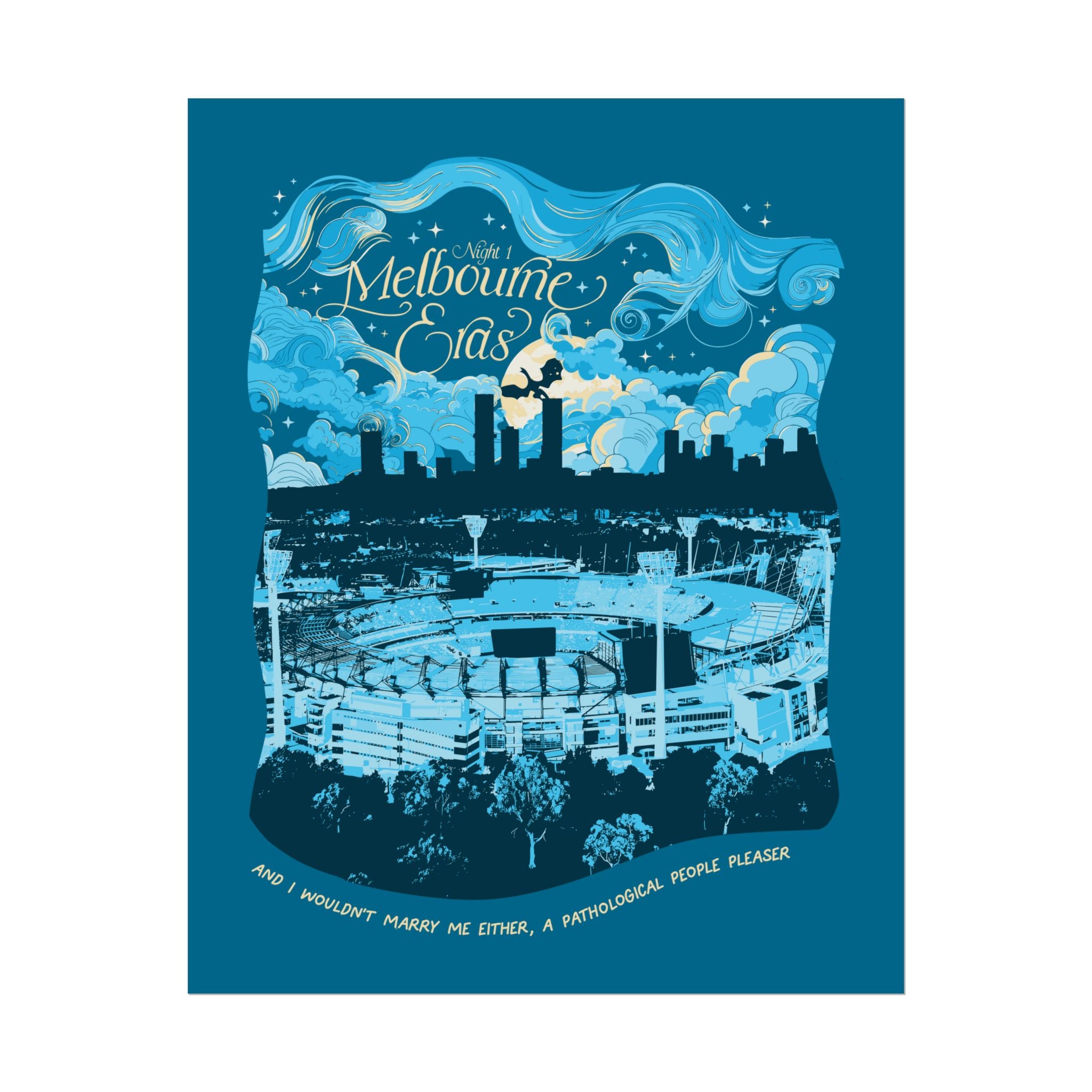 Blue Night One Melbourne Eras Tour Poster