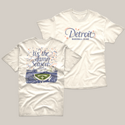 Detroit 'Tis the Damn Season Tee in Ivory, front and back