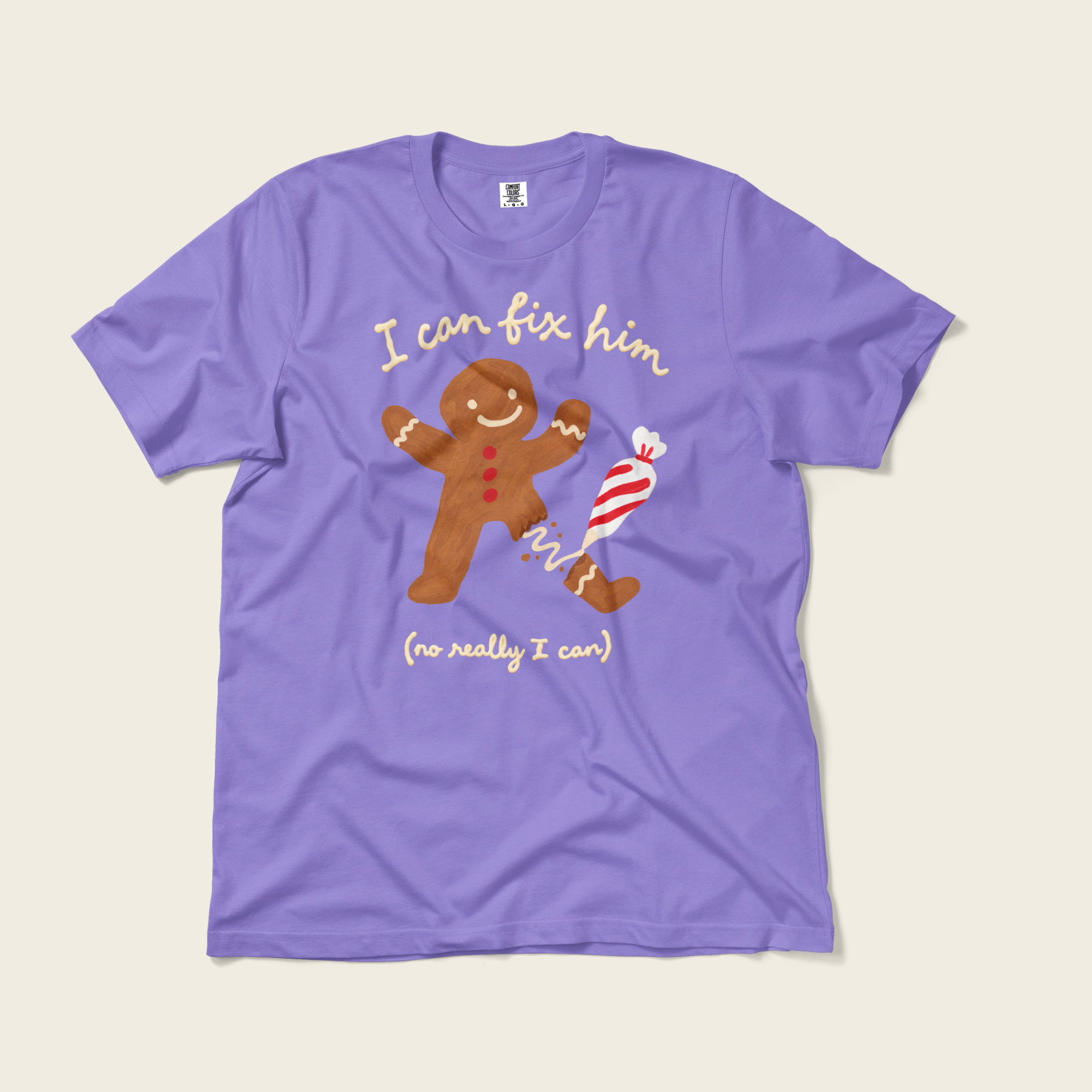 I Can Fix Him Gingerbread Tee in Violet