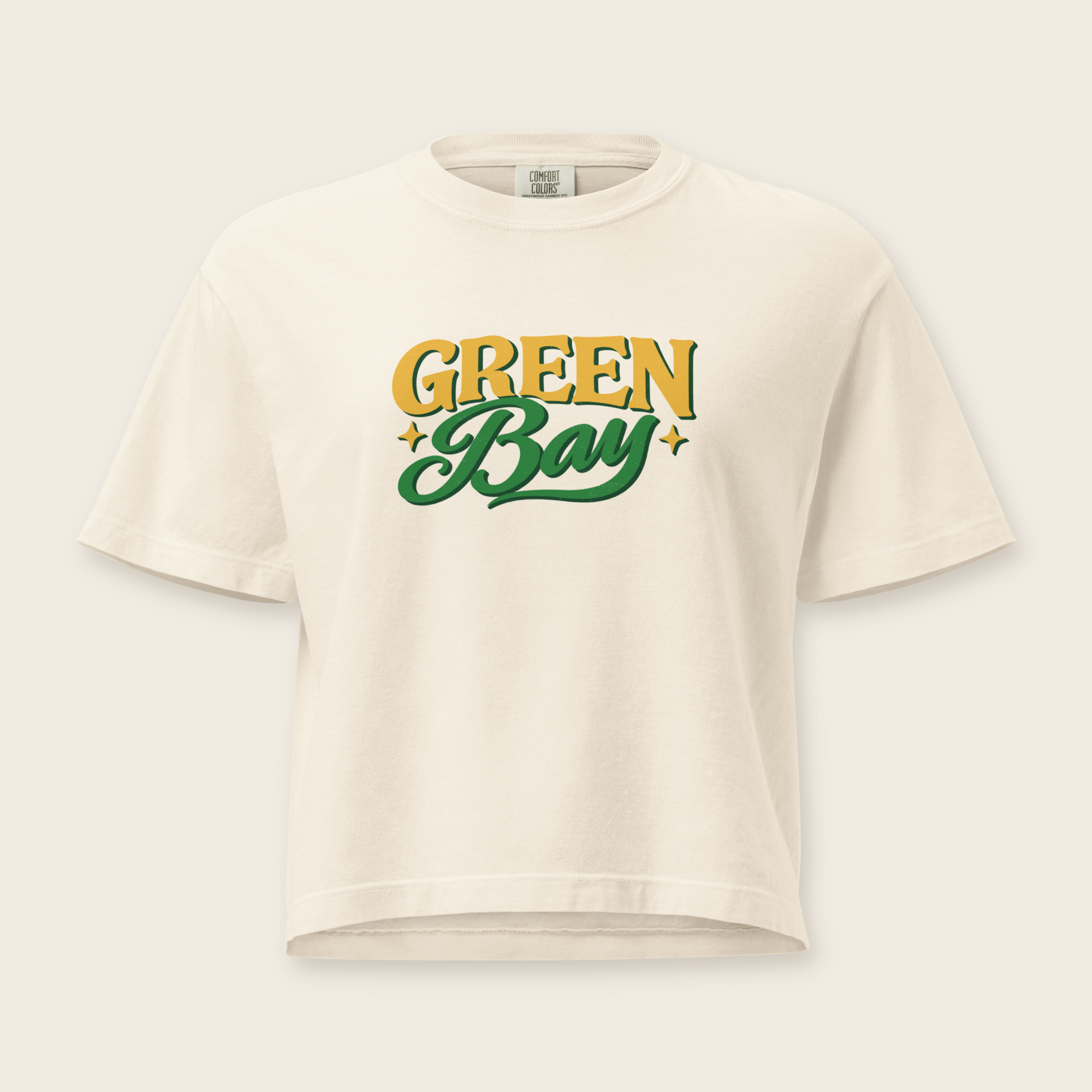 ’Tis the Damn Season Green Bay Boxy Tee in Ivory