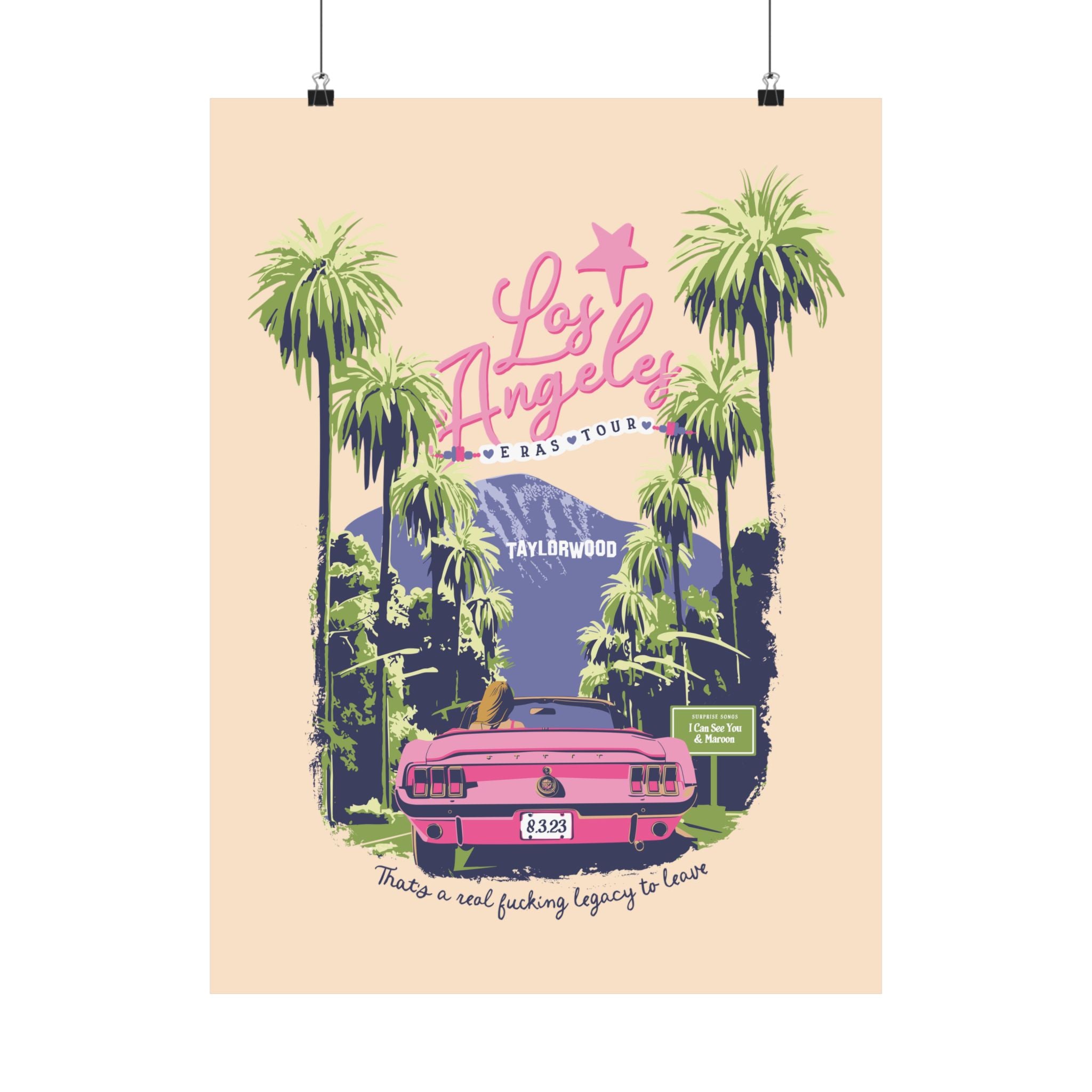 Los Angeles Eras Night One Taylorwood Poster