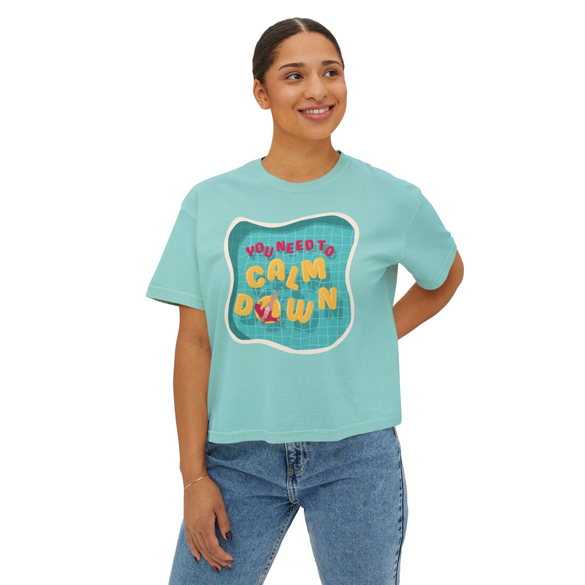 Calm Down Comfort Colors Crop Top