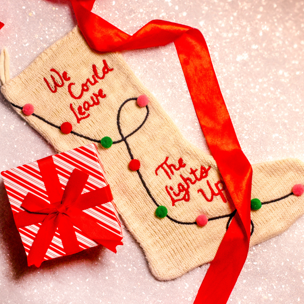 We Could Leave the Lights Up Chunky Knit Stocking