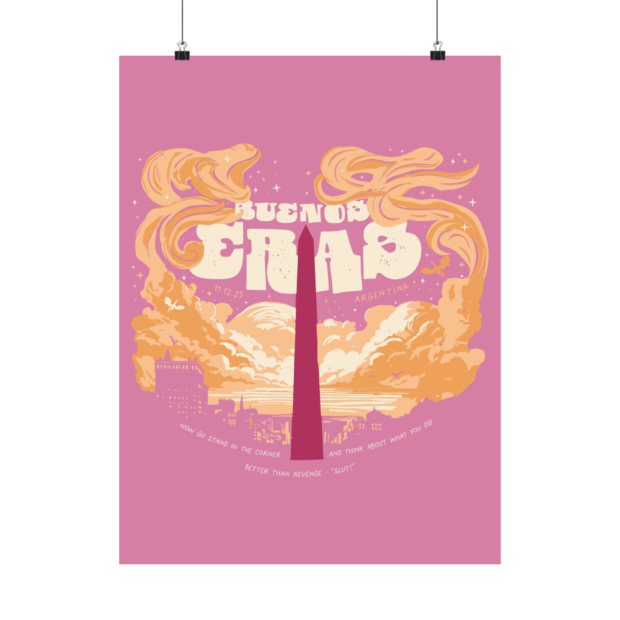 Pink Night Three Buenos Aires Eras Tour Poster