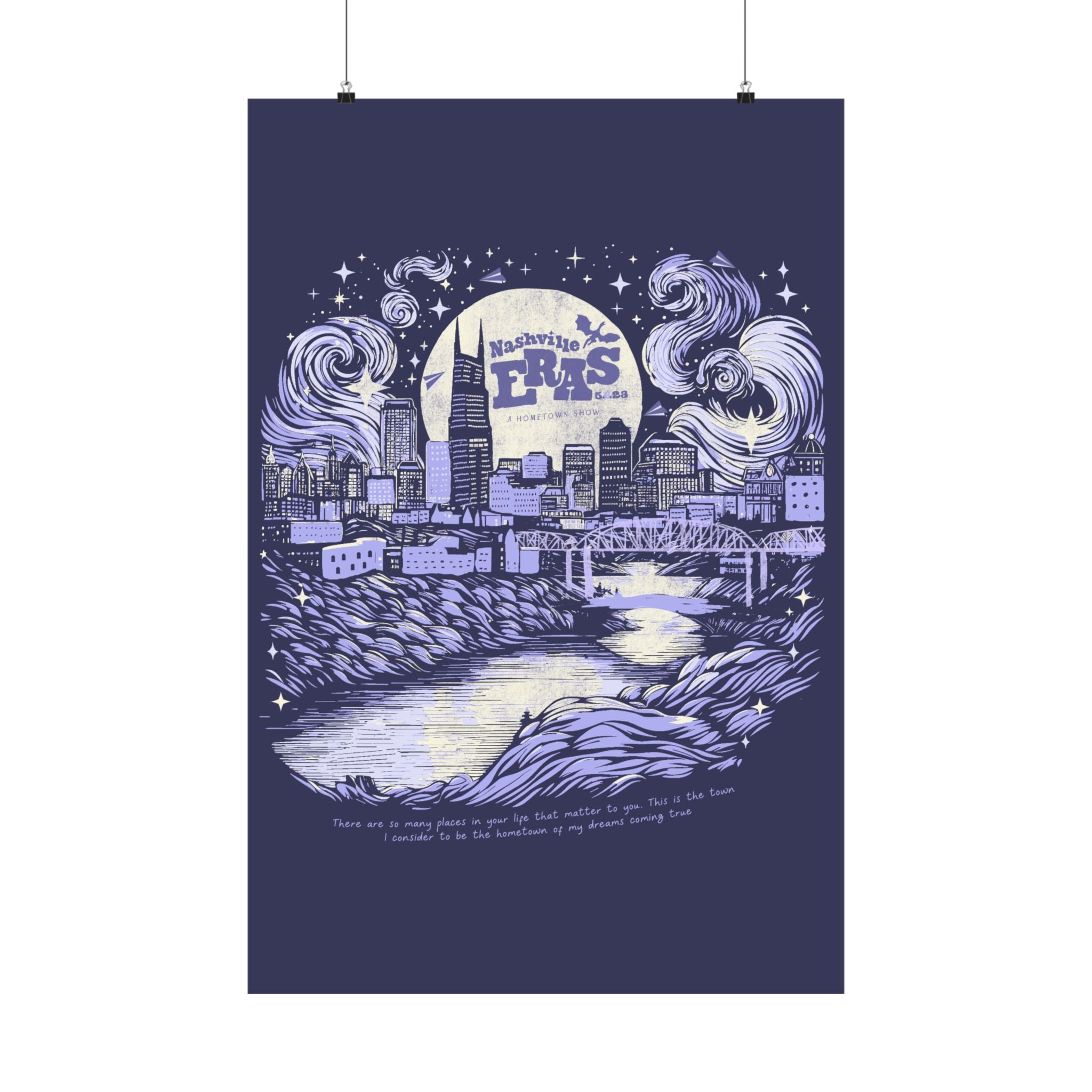 Night Two Nashville Eras Tour Skyline Purple Poster