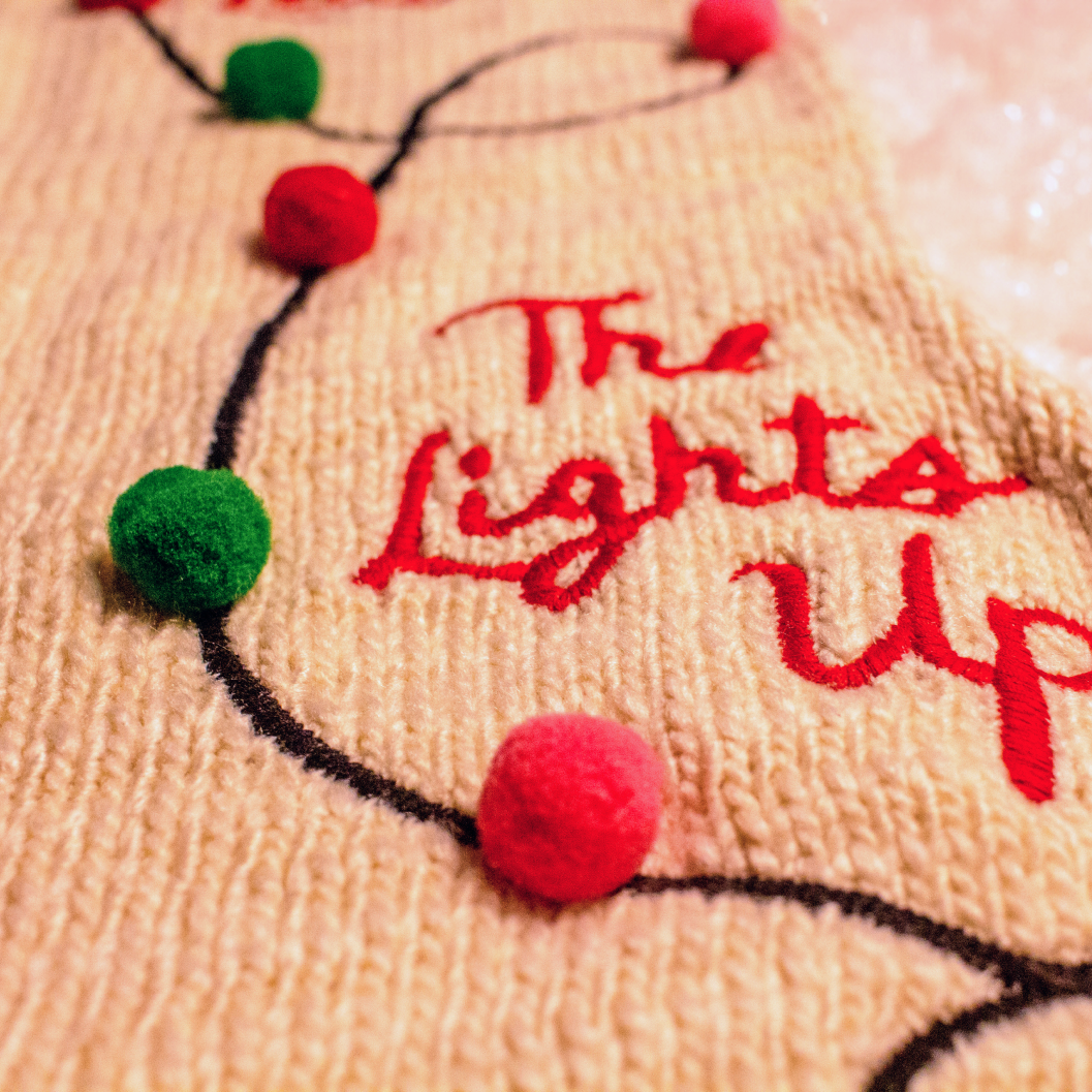 We Could Leave the Lights Up Chunky Knit Stocking