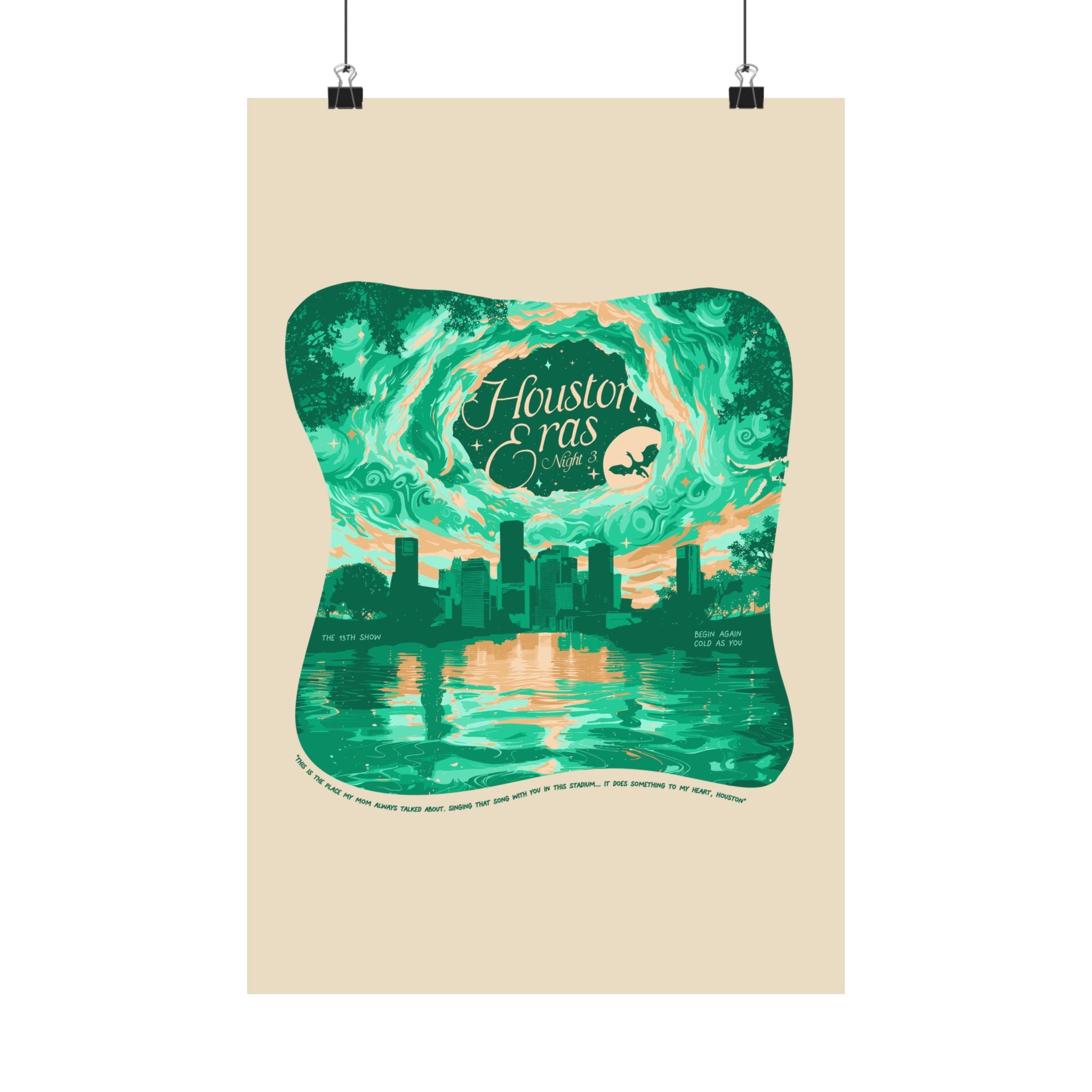 Green Surprise Song Dress Night Three Houston Eras Tour Poster