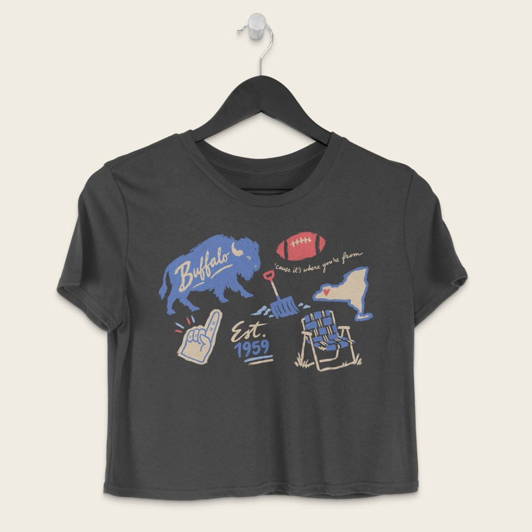 Buffalo Forever Boxy Tee in Pepper