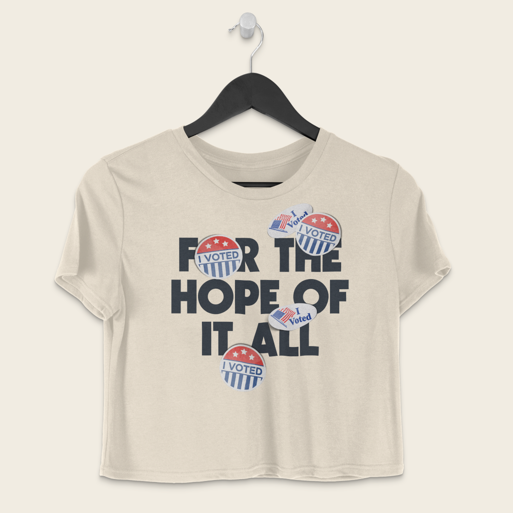 Vote for the Hope of It All Boxy Tee in Ivory