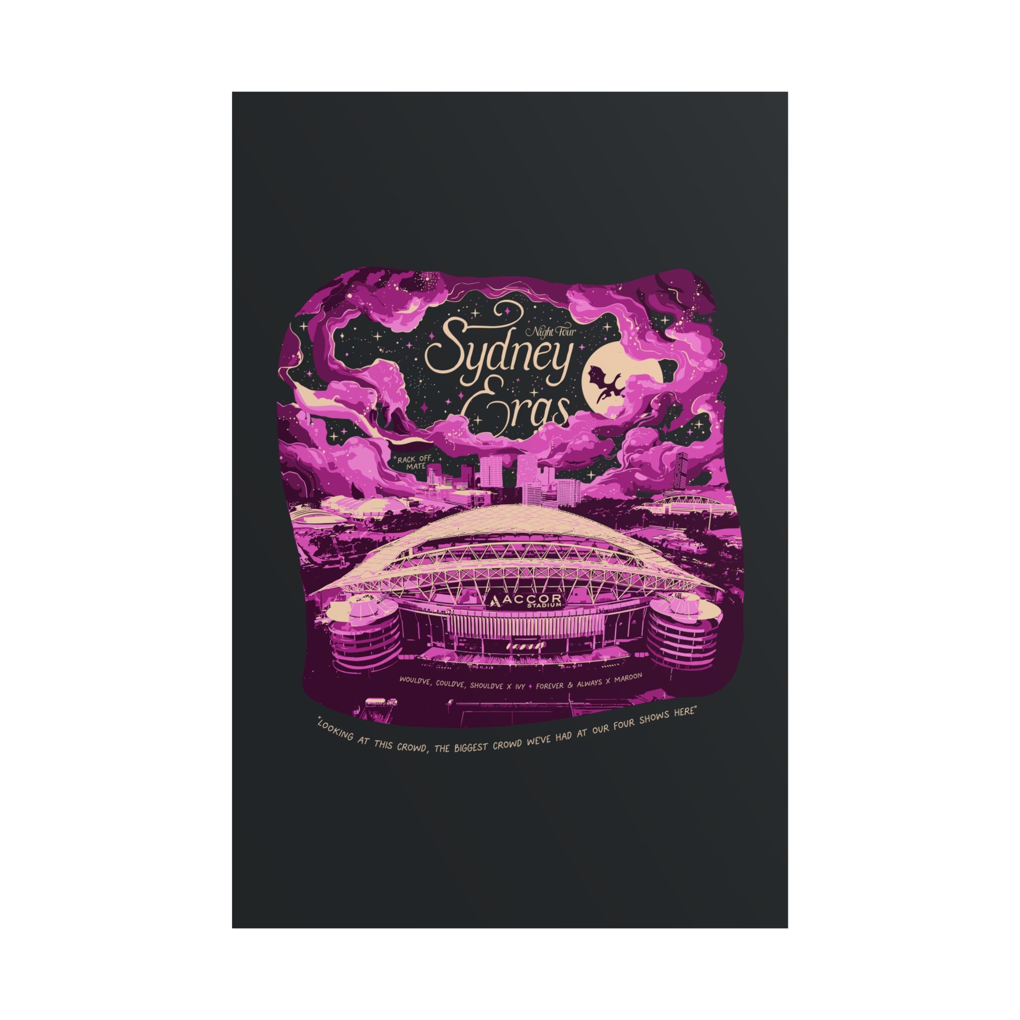 Black Night Four Sydney Eras Tour Poster