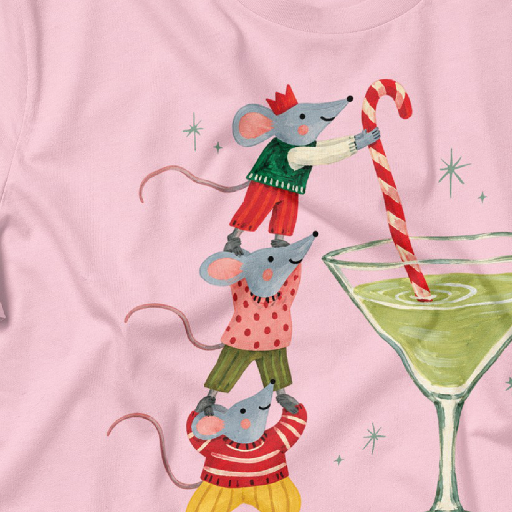 A Creature Was Stirring Tee close-up