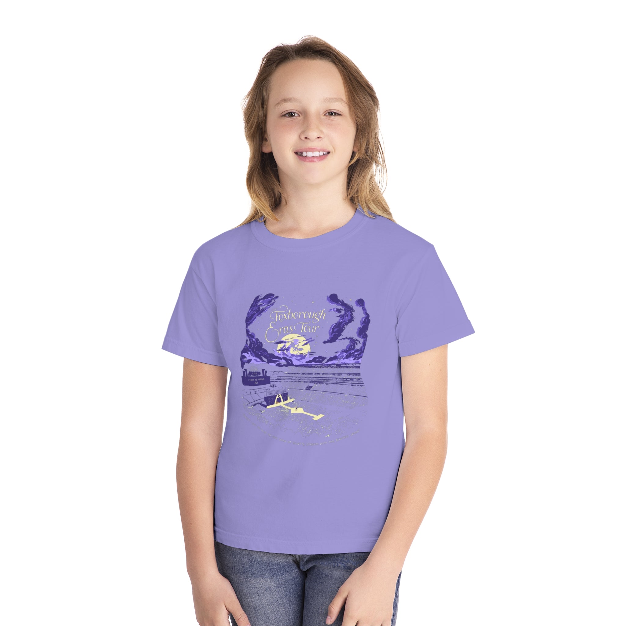 Kid's Night Three Foxborough Eras Tour Gillette Stadium Youth Midweight Tee
