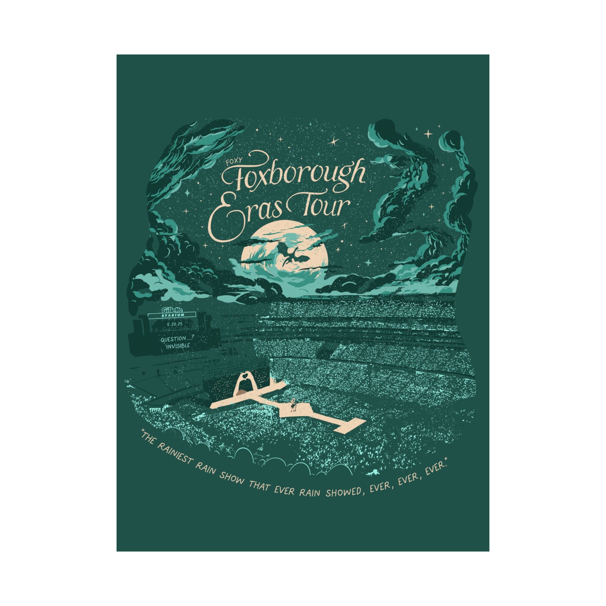 Emerald Night Two Foxborough Eras Tour Gillette Stadium Poster