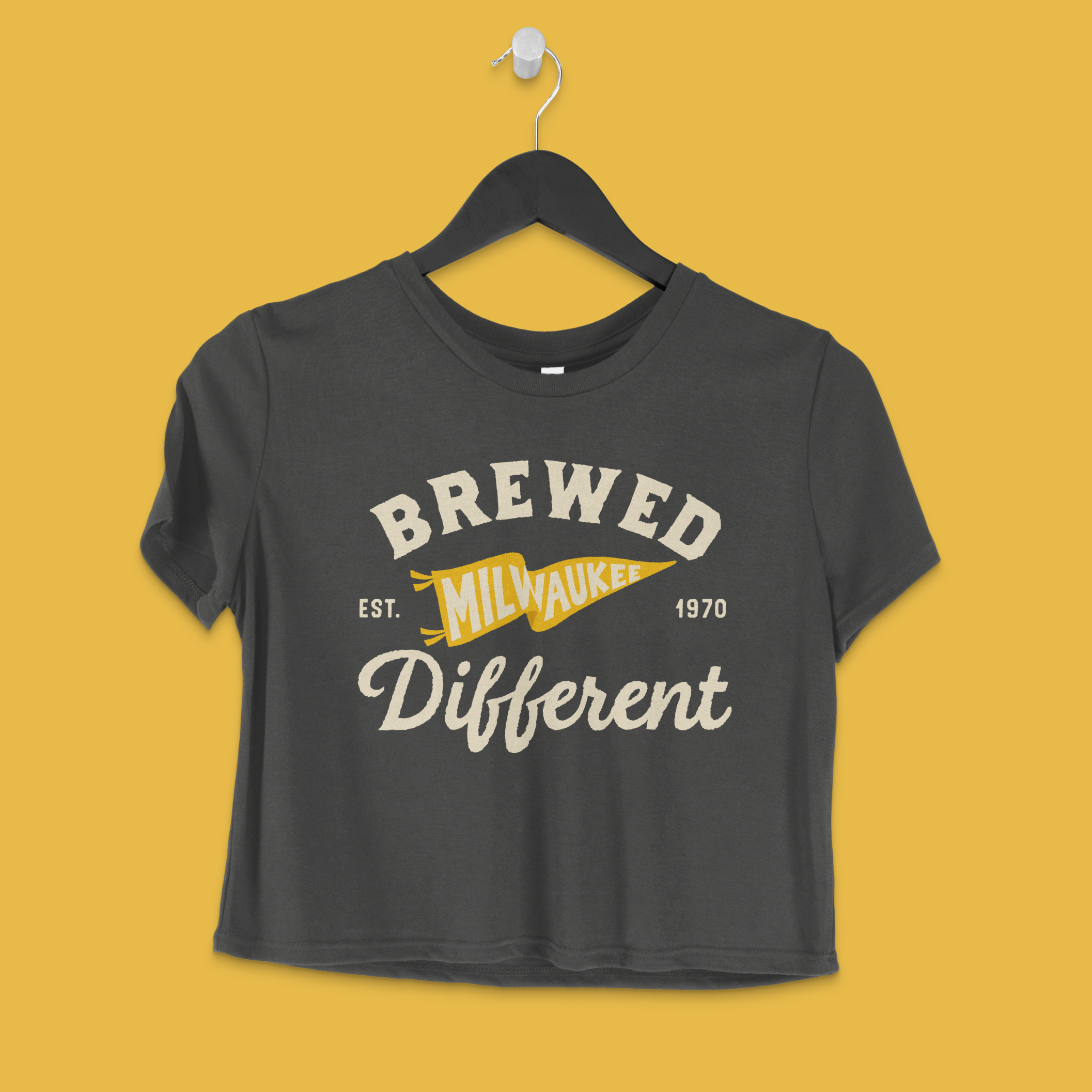 Brewed Different Milwaukee Boxy Tee in Pepper