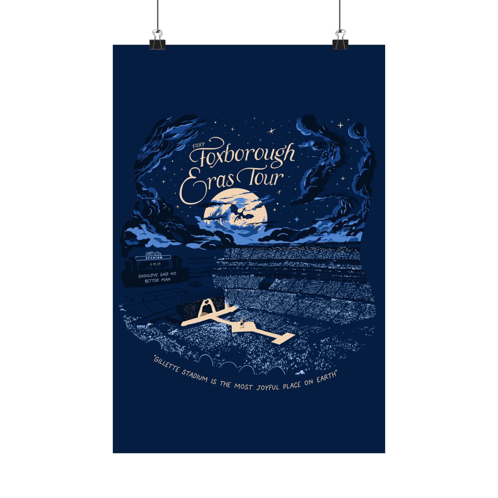 Navy Night One Foxborough Eras Tour Gillette Stadium Poster