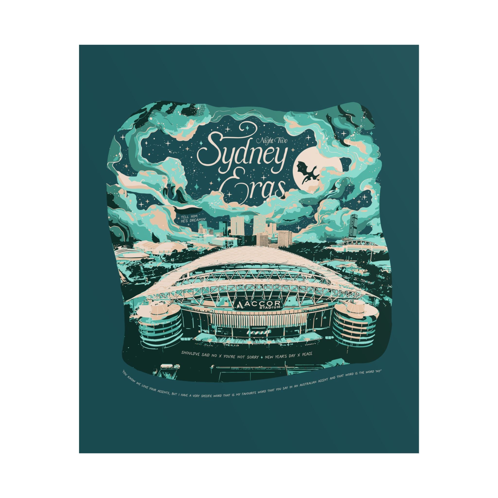 Emerald Night Two Sydney Eras Tour Poster
