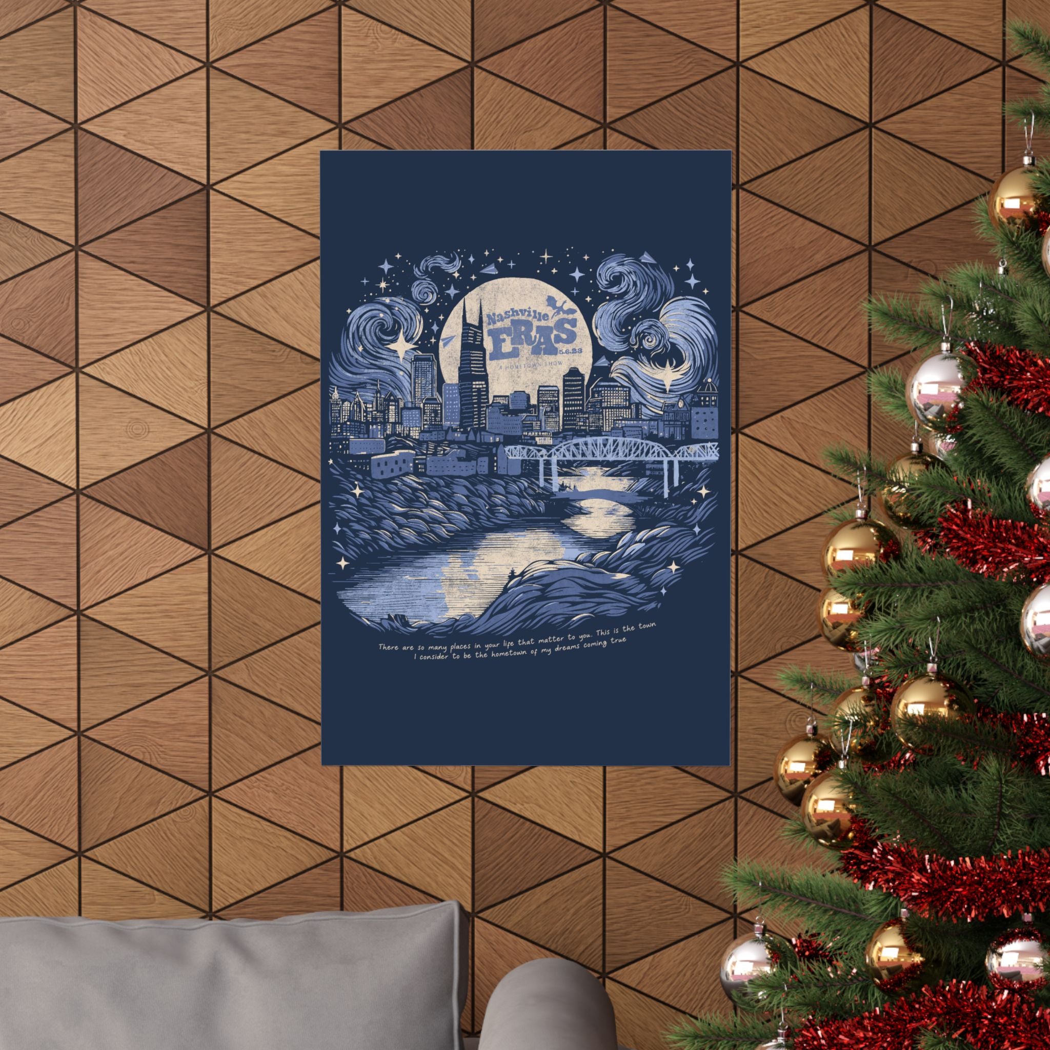 Night Two Nashville Eras Tour Skyline Navy Poster