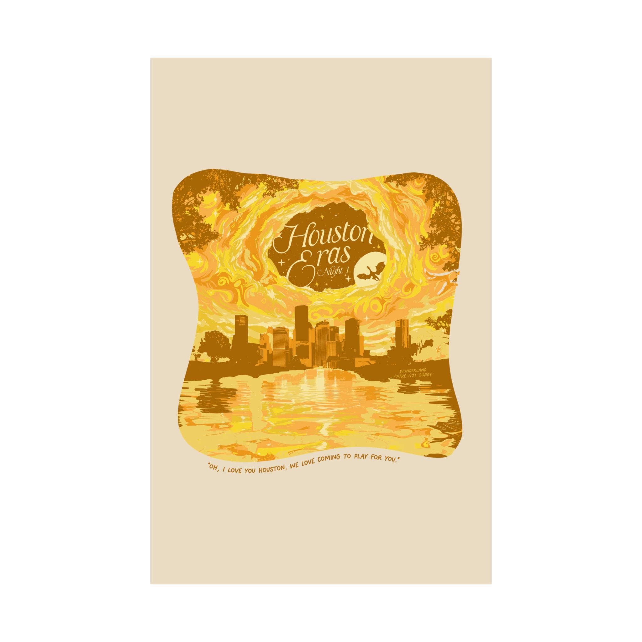 Yellow Surprise Song Dress Night One Houston Eras Tour Poster