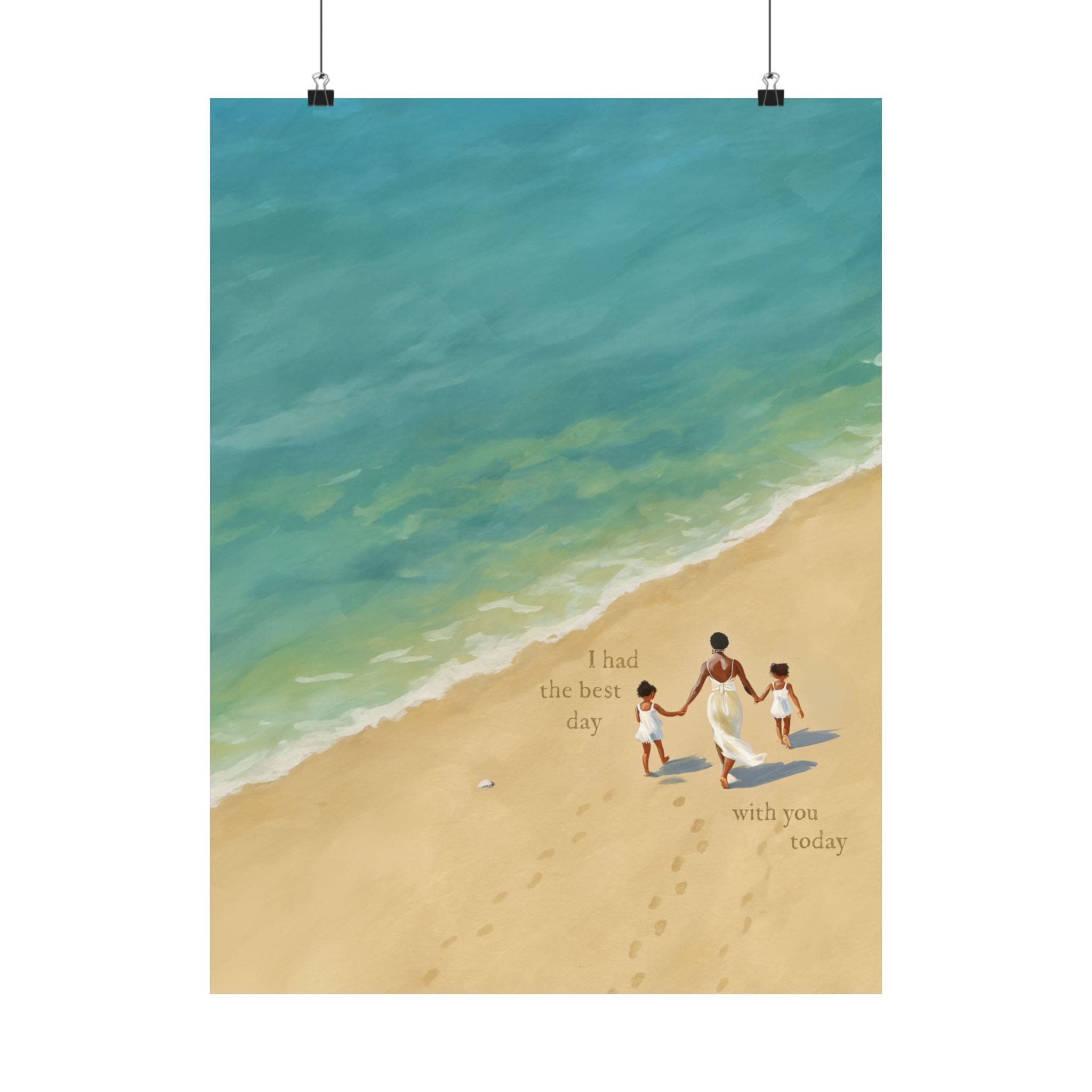 Best Day on the Beach – Black Mom & Daughters Print