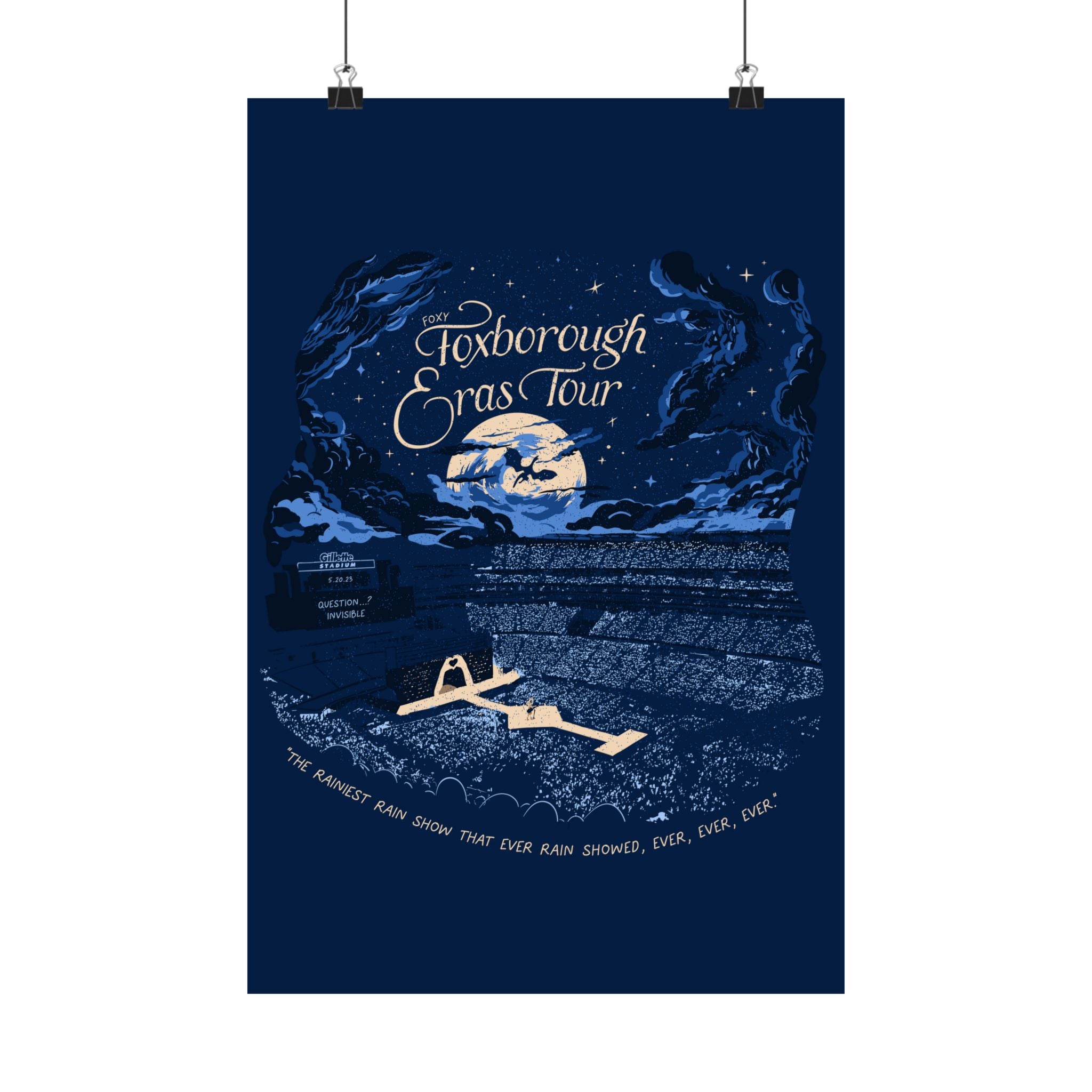 Navy Night Two Foxborough Eras Tour Gillette Stadium Poster