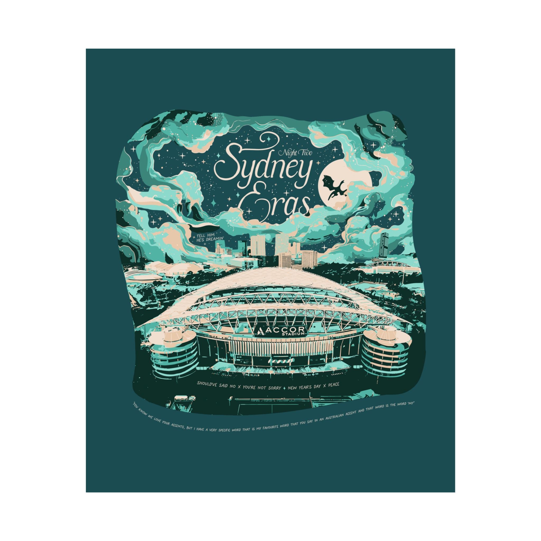 Emerald Night Two Sydney Eras Tour Poster