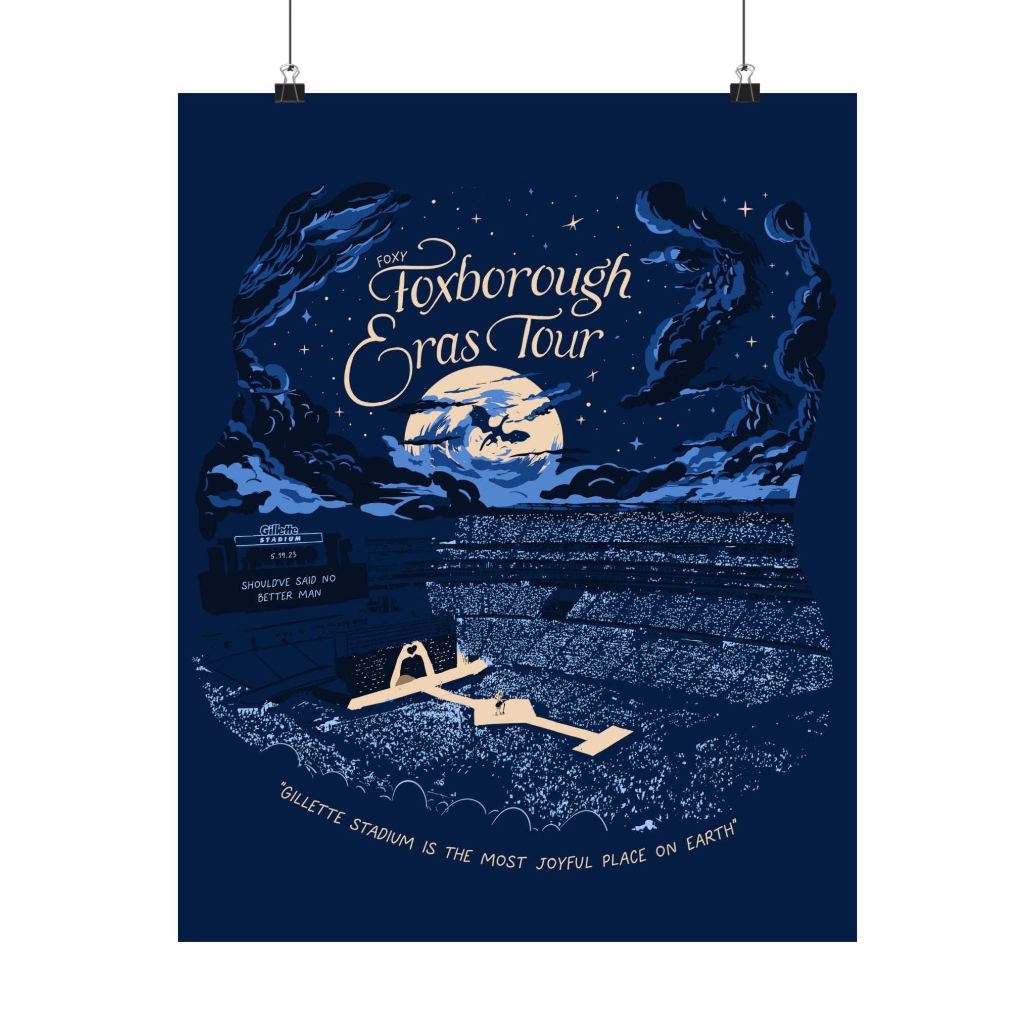 Navy Night One Foxborough Eras Tour Gillette Stadium Poster