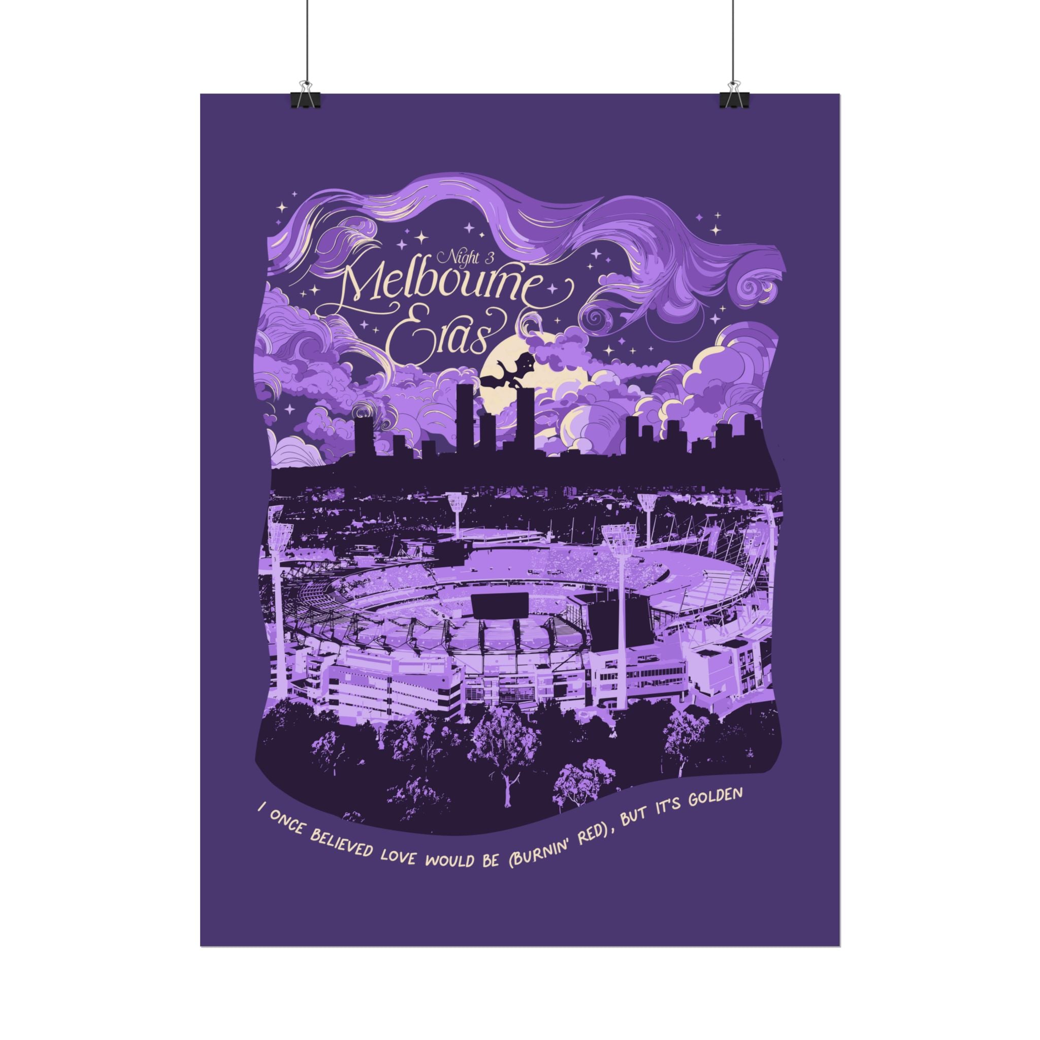 Purple Night Three Melbourne Eras Tour Poster